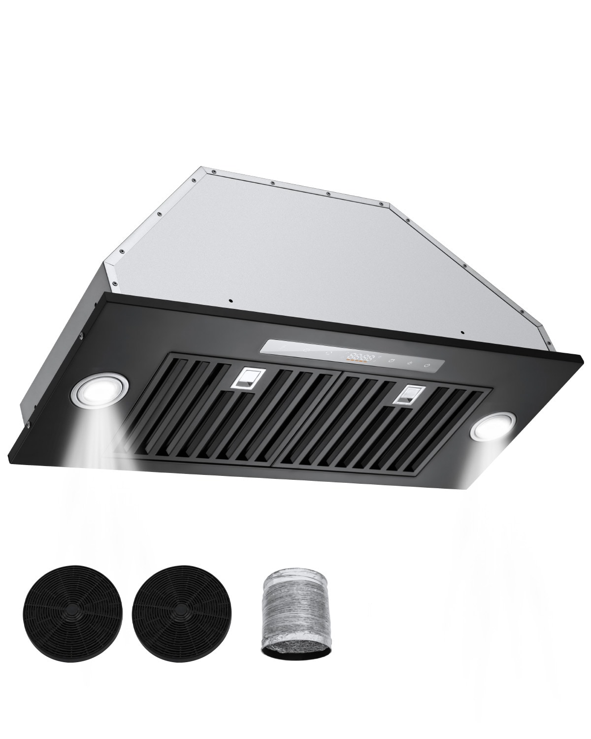 GIVIMO 30-in 800-CFM Range Hood Insert Steel Built-in Kitchen Vent Hood with Gesture Touch Control LED and Ducted Ductless Convertible #LW038GIVSS536