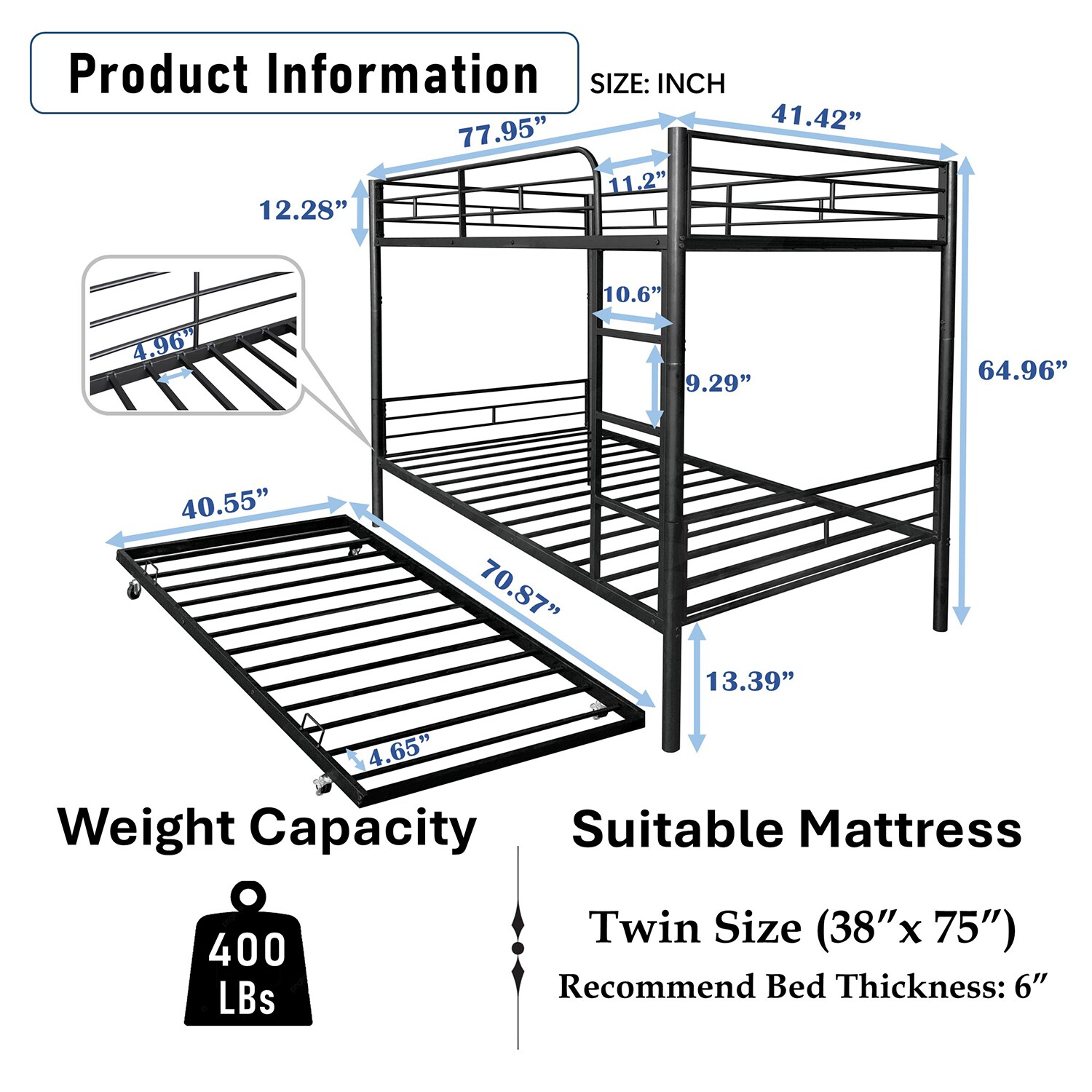 GZMR BX-1225-21-BK Bunk-Beds - View #12