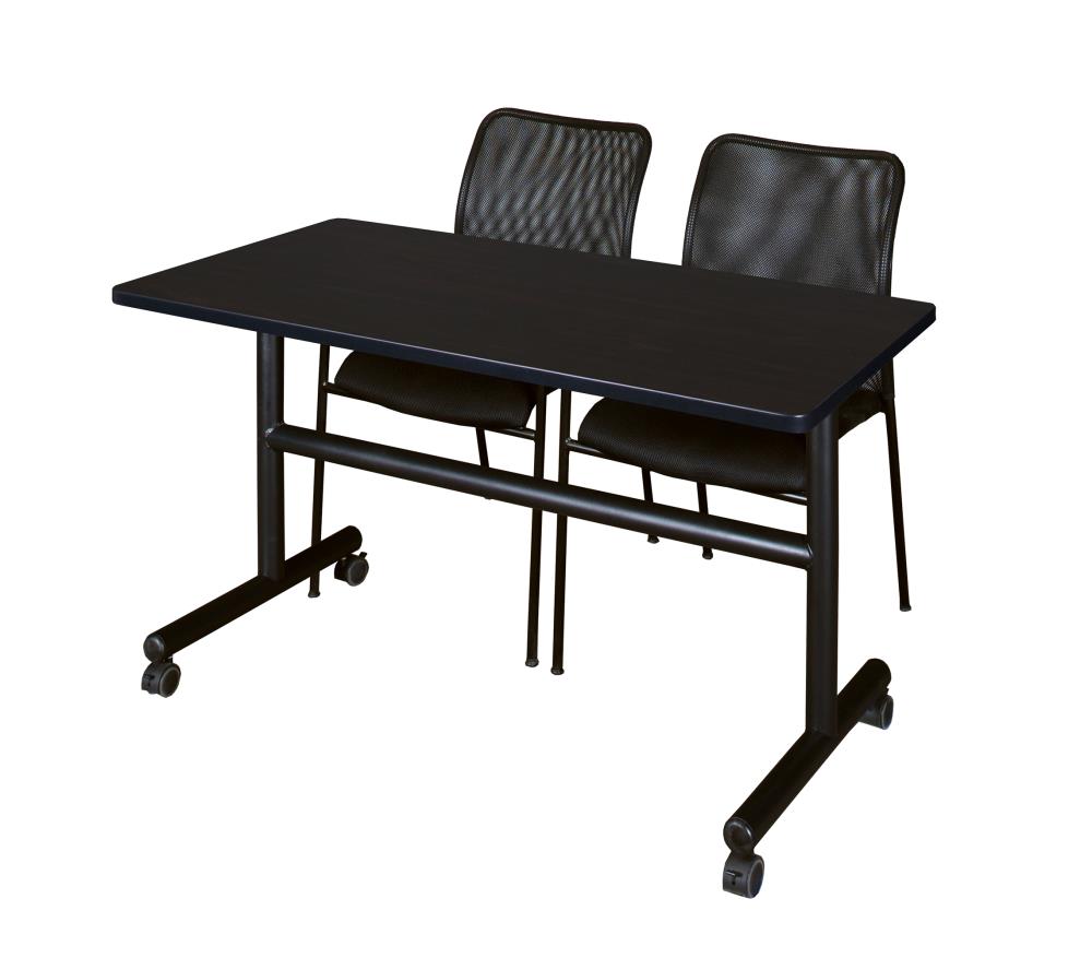 Regency MKFT4830MW75BK Training Brown 4-Person Training Table (48-in W x 29-in H)