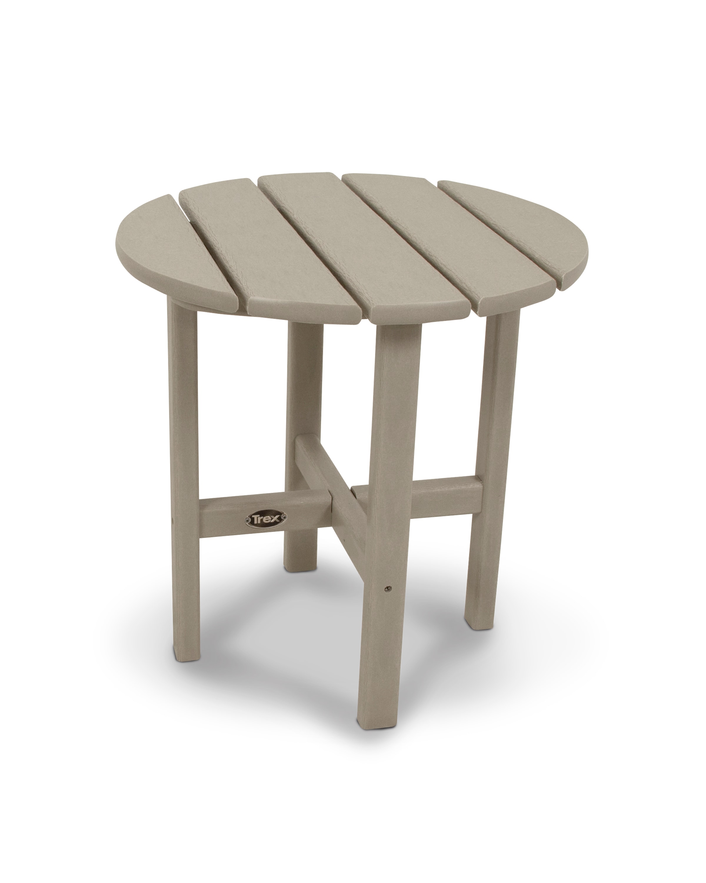 Trex Outdoor Furniture TXRST18SC Cape Cod Round Outdoor End Table 18.0-in W x 18.0-in L