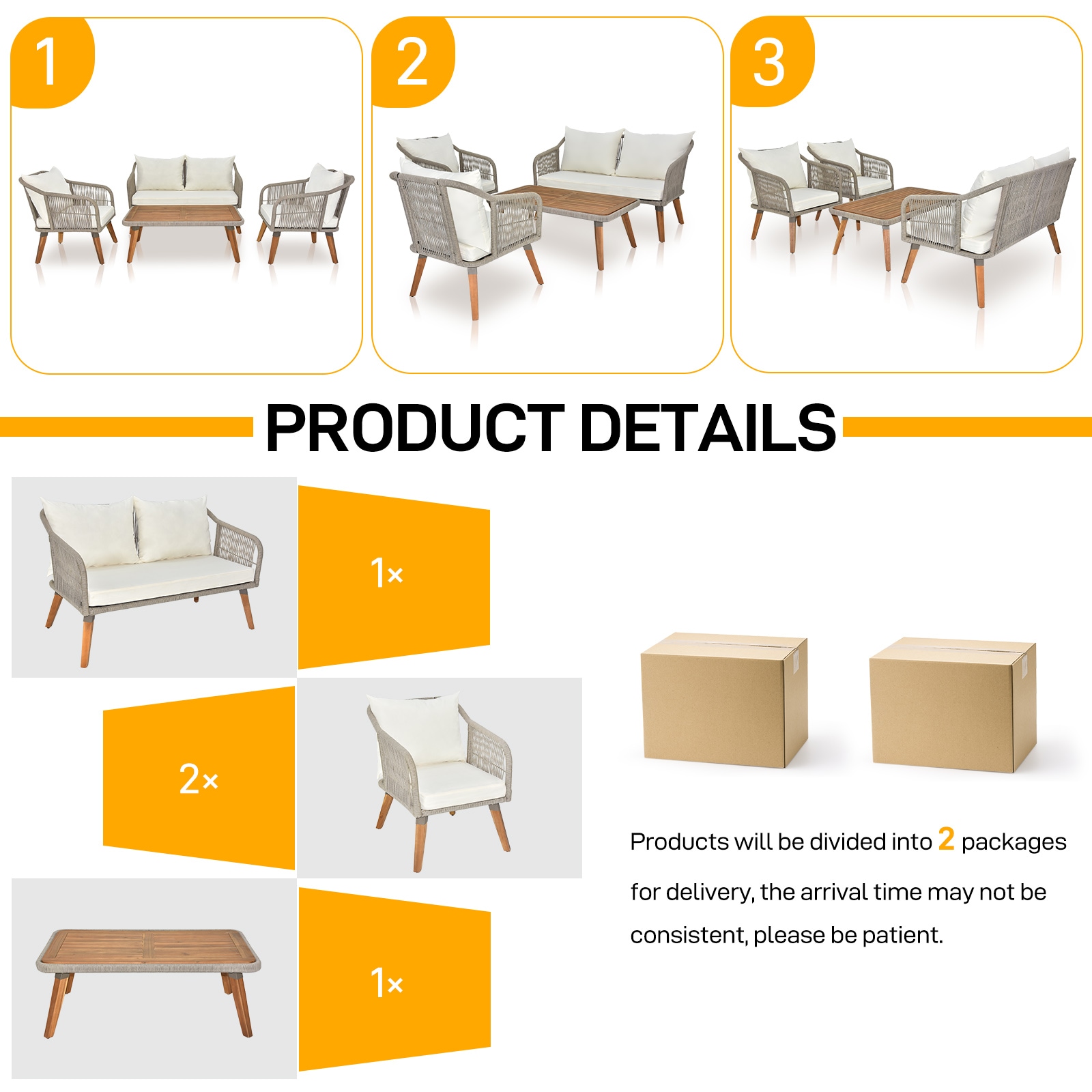 Winado LO1G56000733+734 Patio-Conversation-Sets - View #6