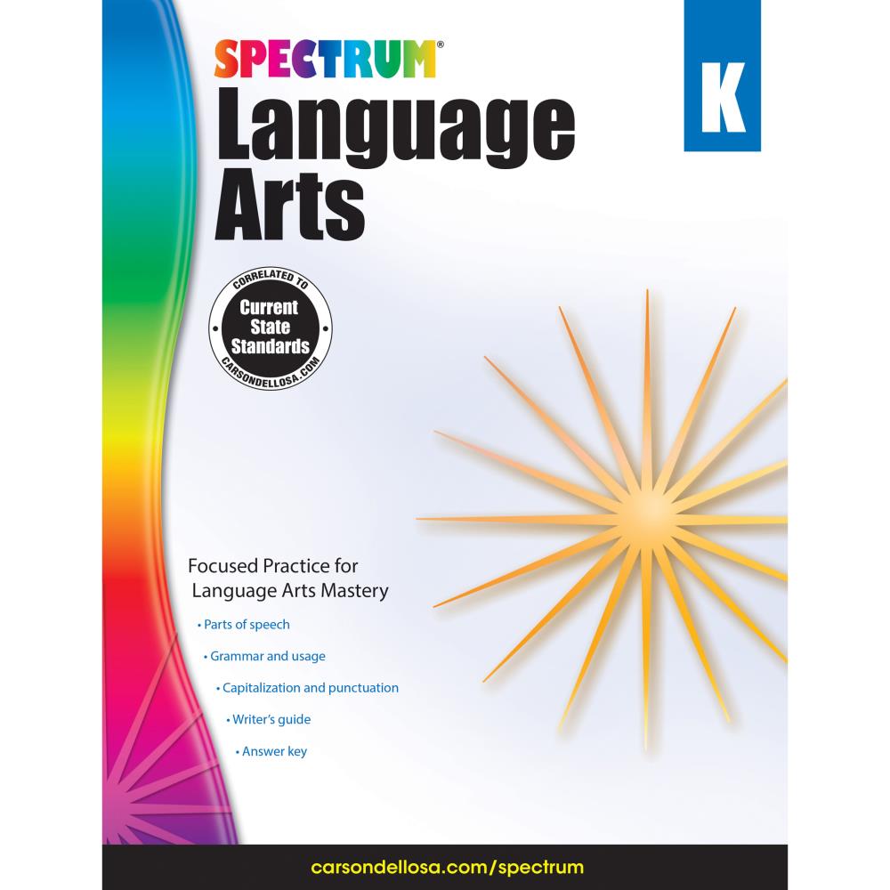 Spectrum CD-704587 Language Arts Workbook, Grade K, Paperback Activity Book