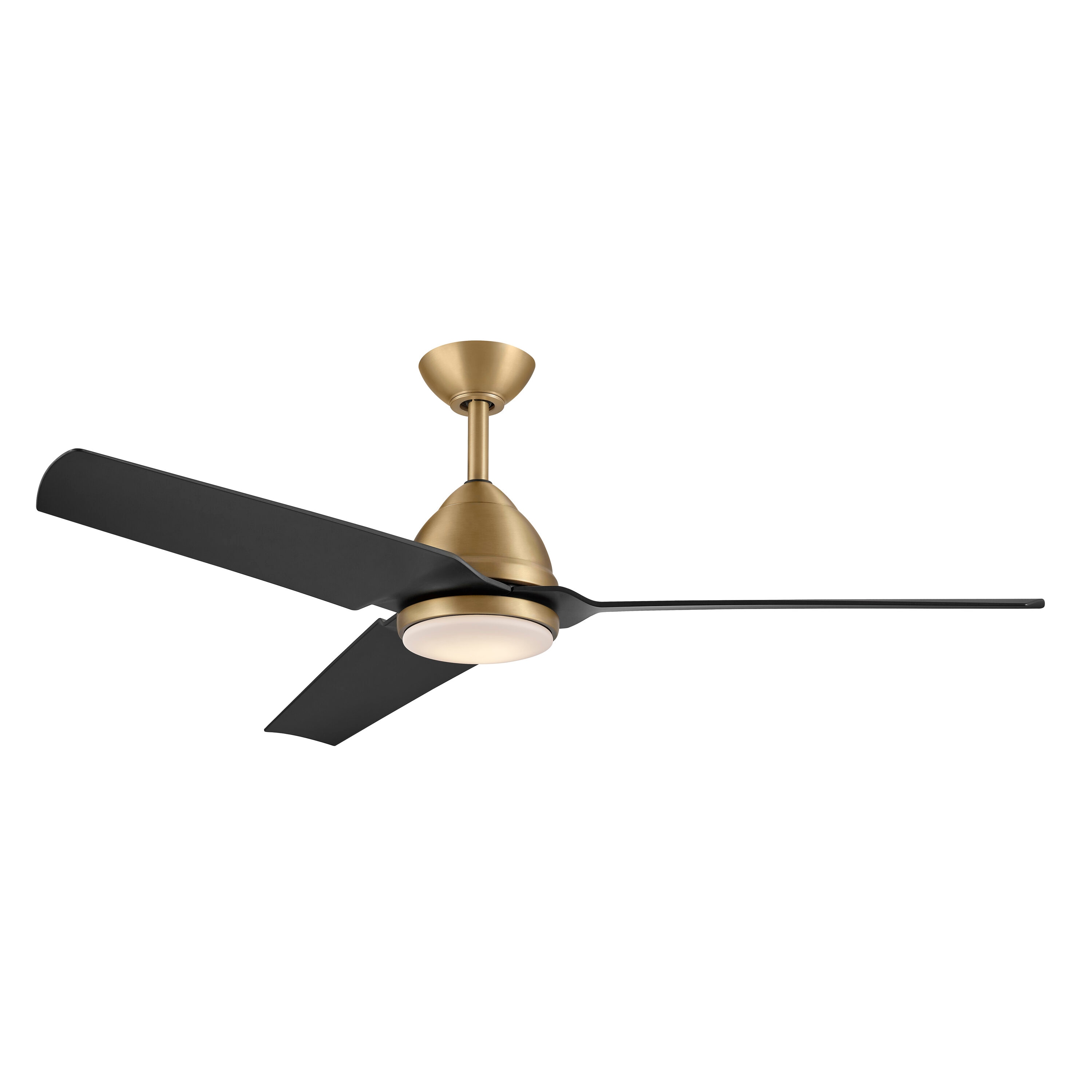 Minka Aire Java 54-in Legacy Brass LED Uncovered Outdoor Ceiling Fan With Light and Remote Control Included