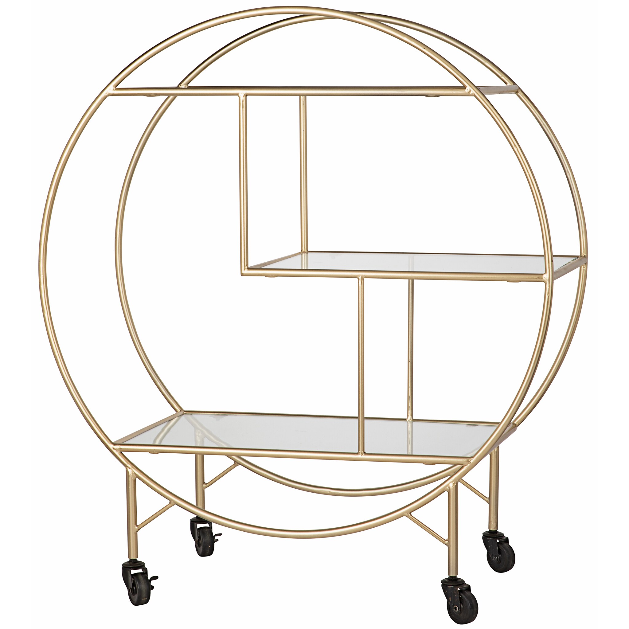 Design Toscano 32.5-in x 36.5-in Gold Round Bar Cart in the Home Bars ...