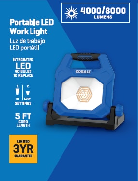 Kobalt 800-Lumen LED Blue Plug-in Handheld Work Light in the Work Lights  department at