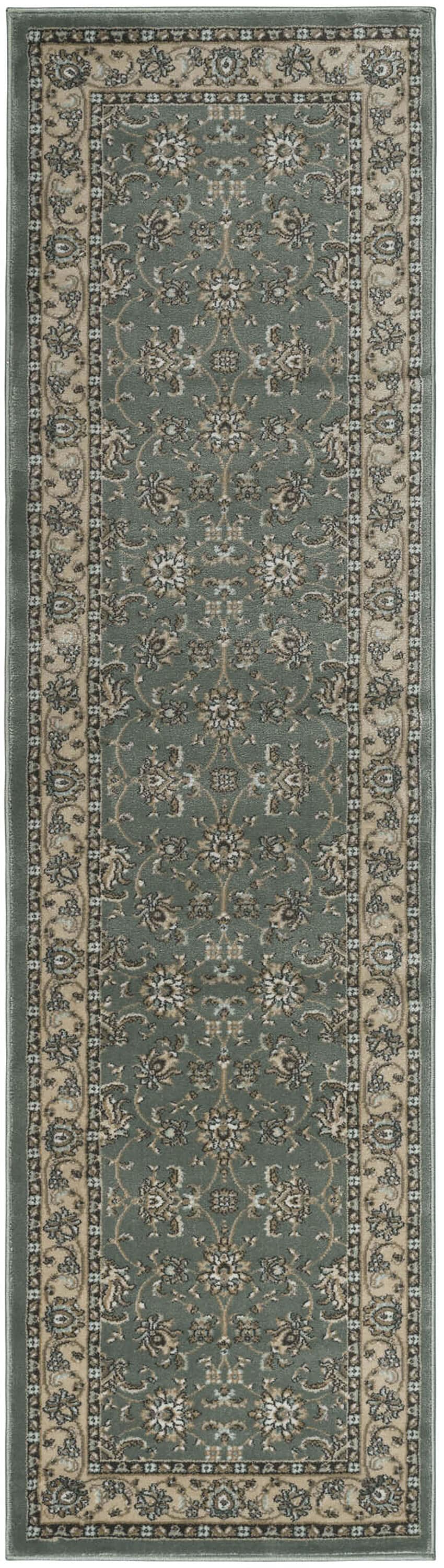 Pisa Green Synthetic Traditional Oriental Runner Rug