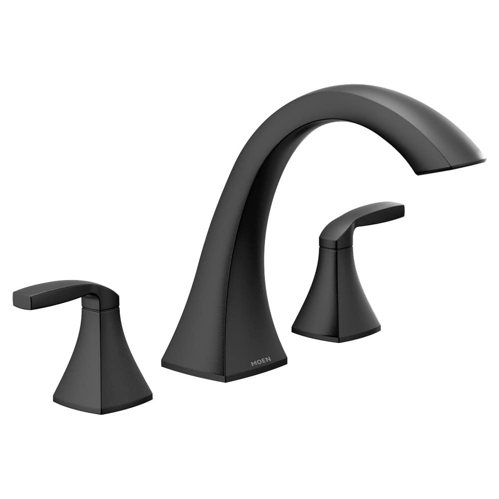 Moen Voss Two-Handle High Arc Roman Tub Faucet in Matte Black