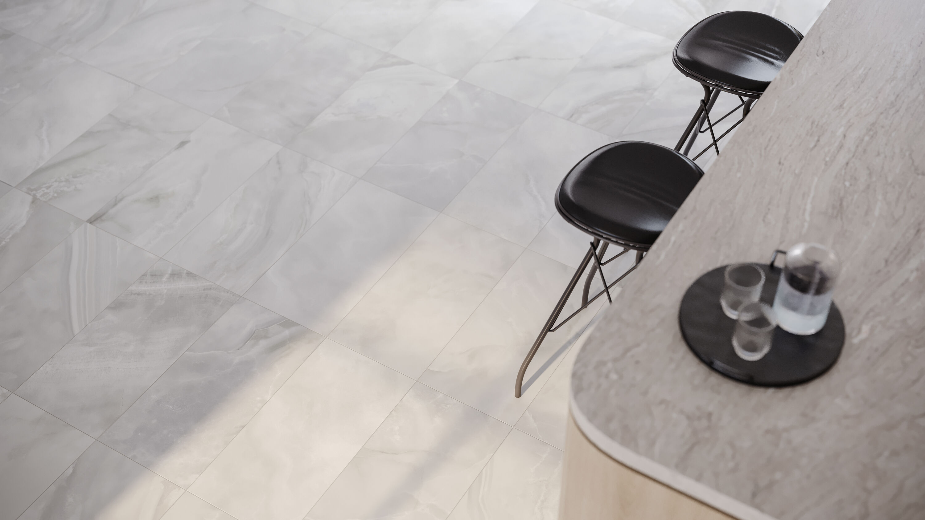 Allen Roth Onyx Mist 12 In X 24 In Matte Porcelain Marble Look Floor And Wall Tile 193 Sq 4502