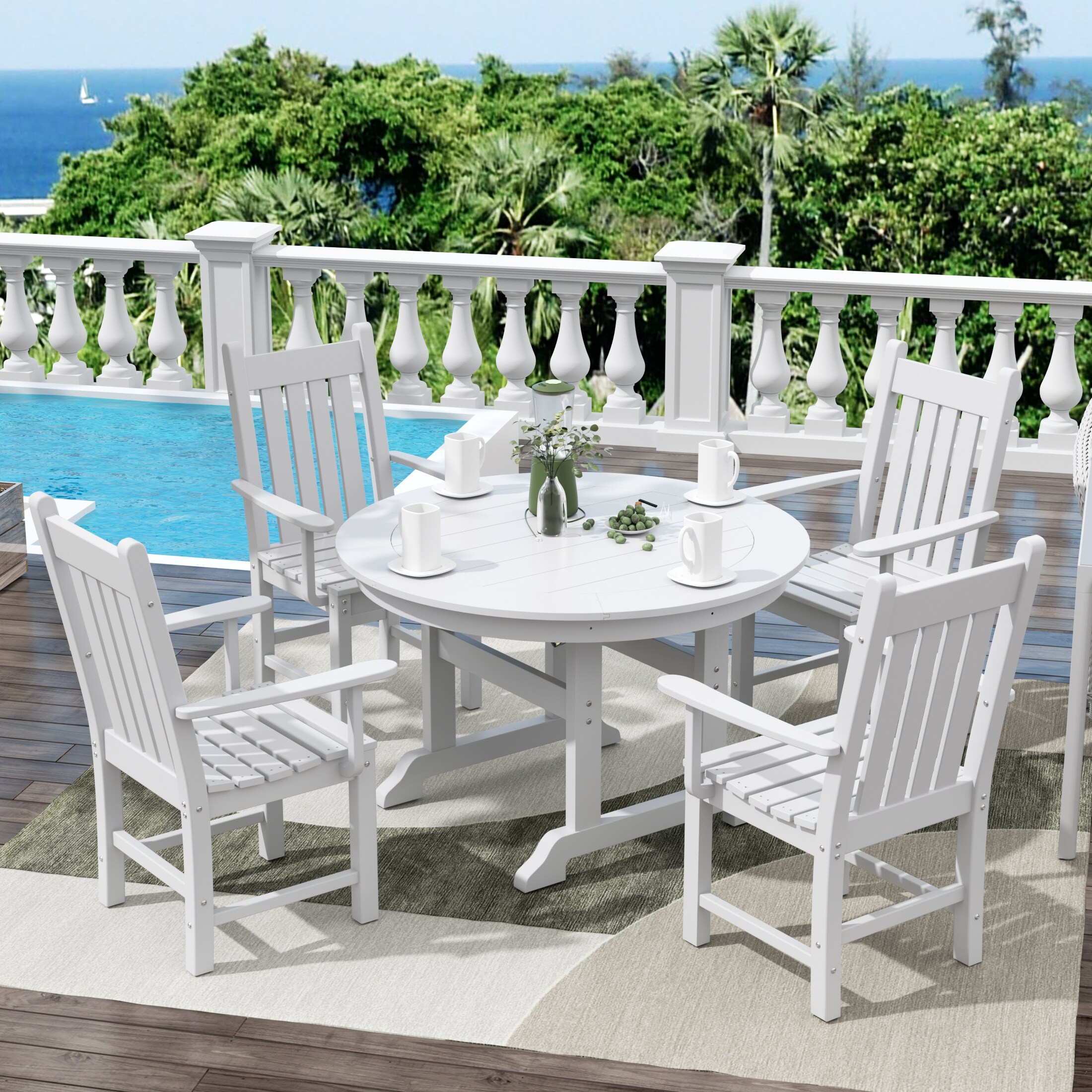 Westin Furniture OP3001-WH Patio-Dining-Sets - View #2
