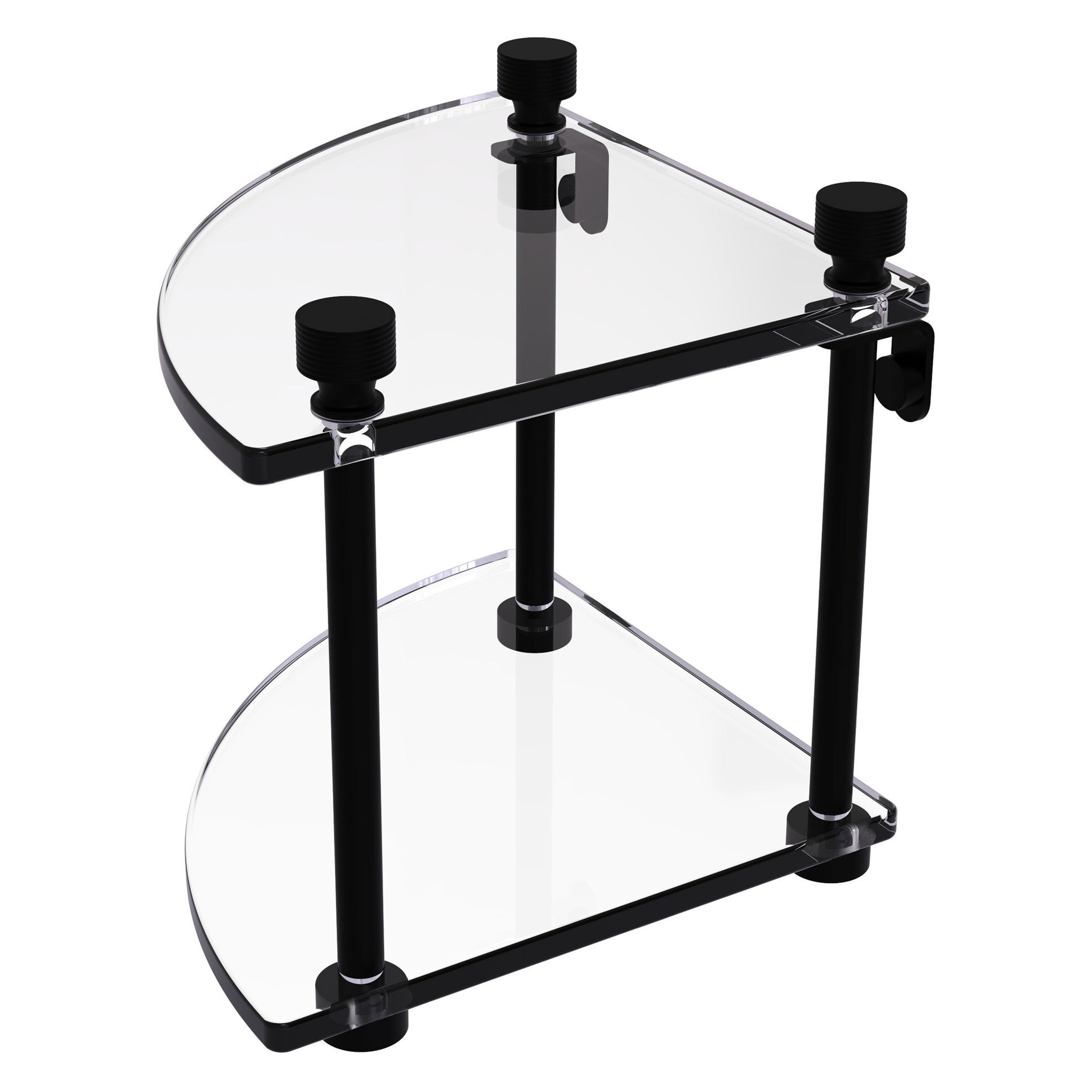 Allied Brass FT-3-BKM Foxtrot Matte Black 2 -Tier Wall mount Bathroom Shelf ( 8-in x 8-in x 8-in )