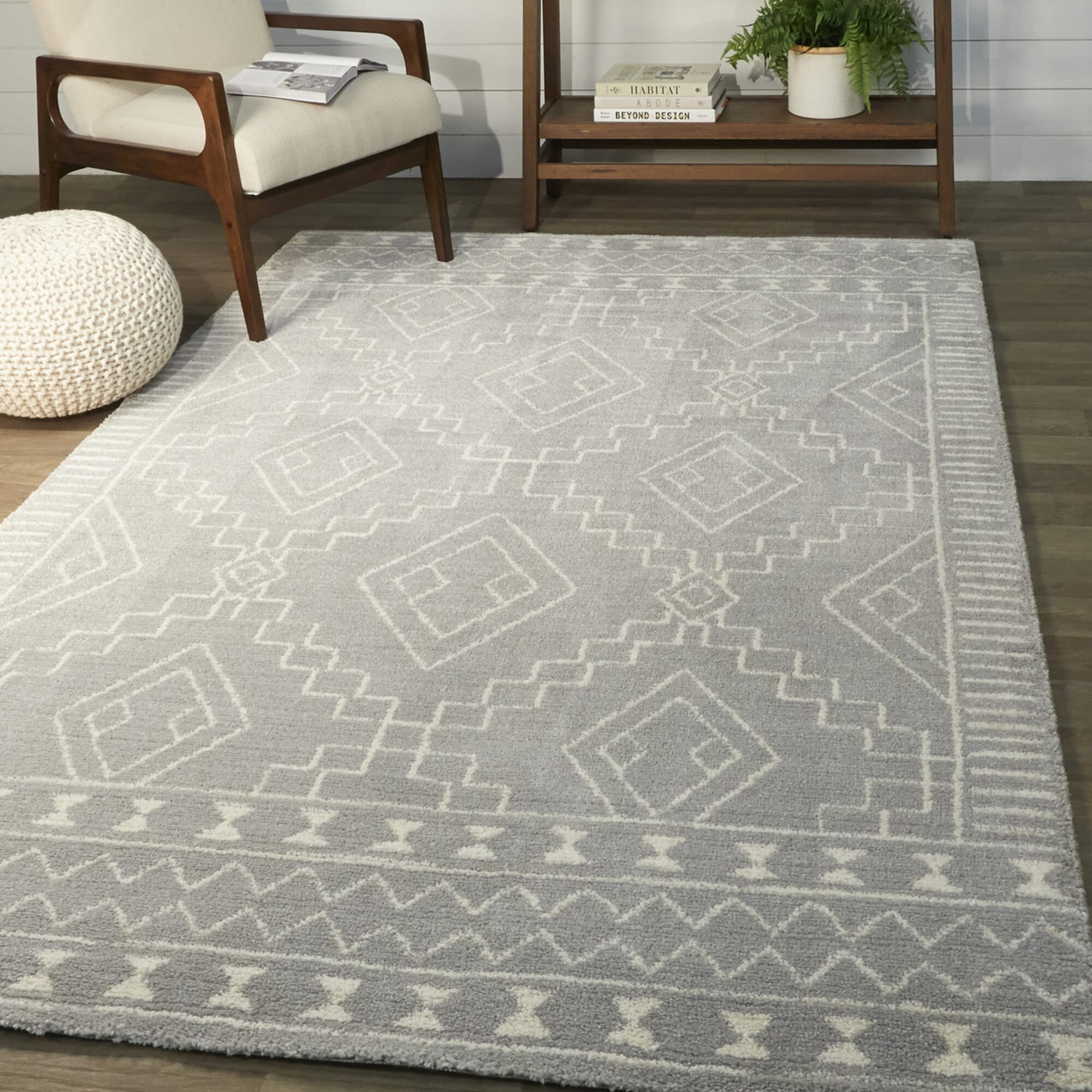 Balta 3011609 5 x 6 (ft) Polyester/Polypropylene Grey Rectangular Indoor Geometric Global Area rug