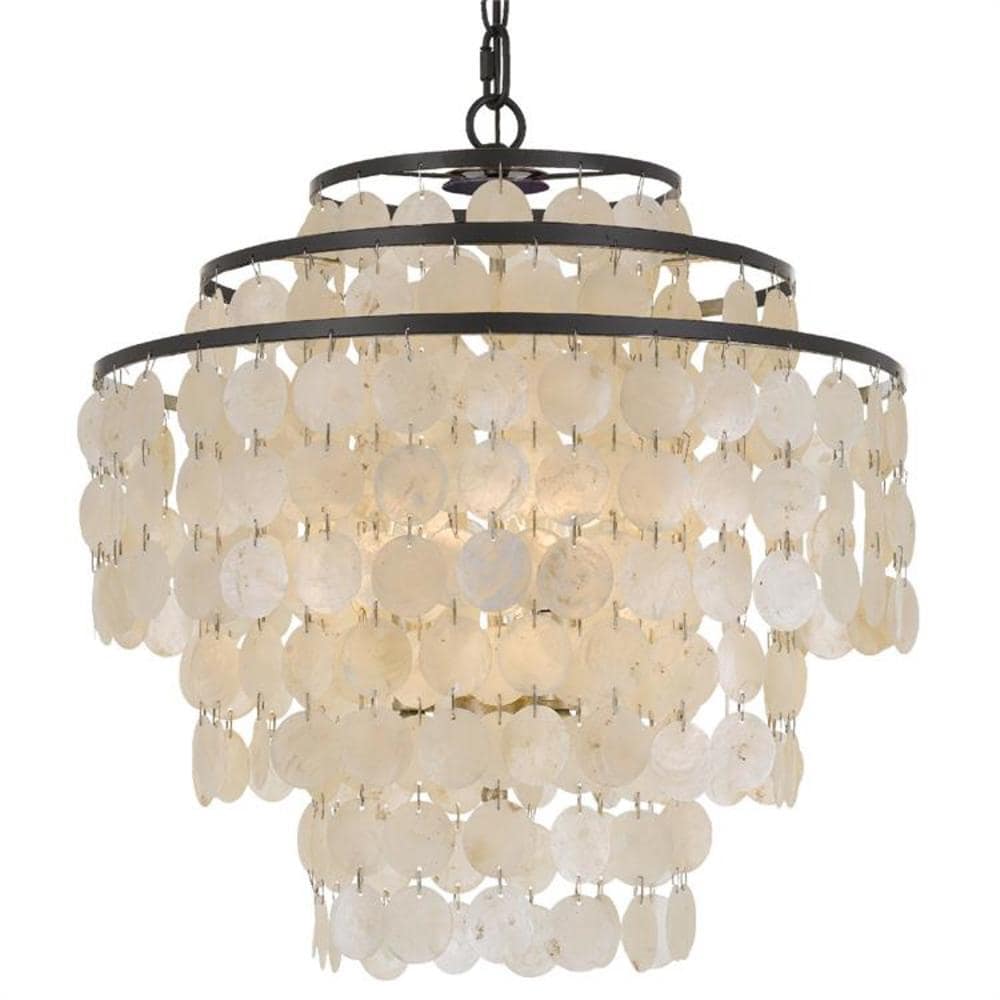 Crystorama BRI-3008-DB Brielle 4 -Light Matte Bronze Transitional For Use in Bathrooms, Foyers, Kitchens, Chandelier