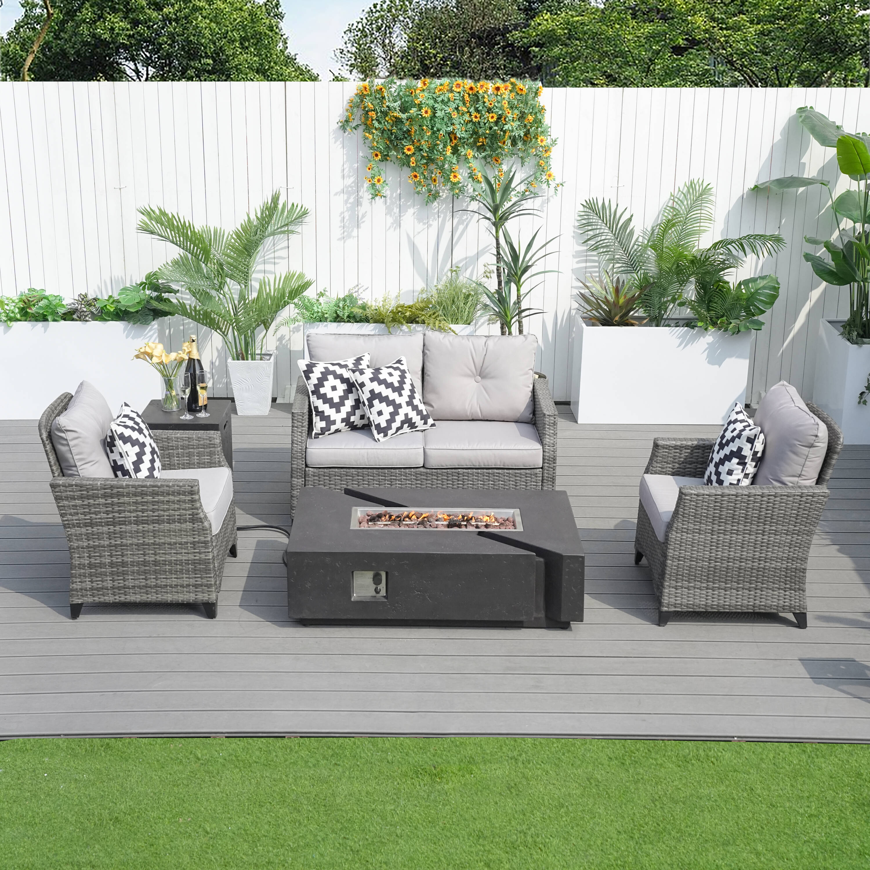 Direct Wicker DWG-1801PG&24913BK Patio-Conversation-Sets - View #3