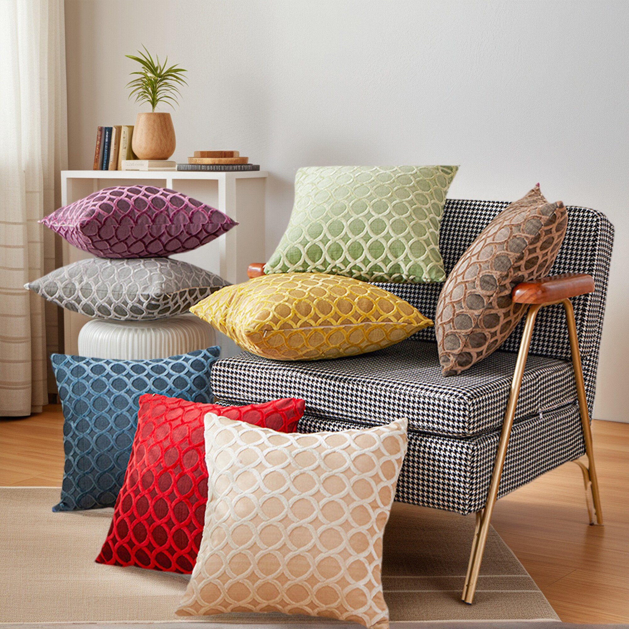 Unique Bargains 2pcs Throw Pillow Cover Geometric Cushion Cover