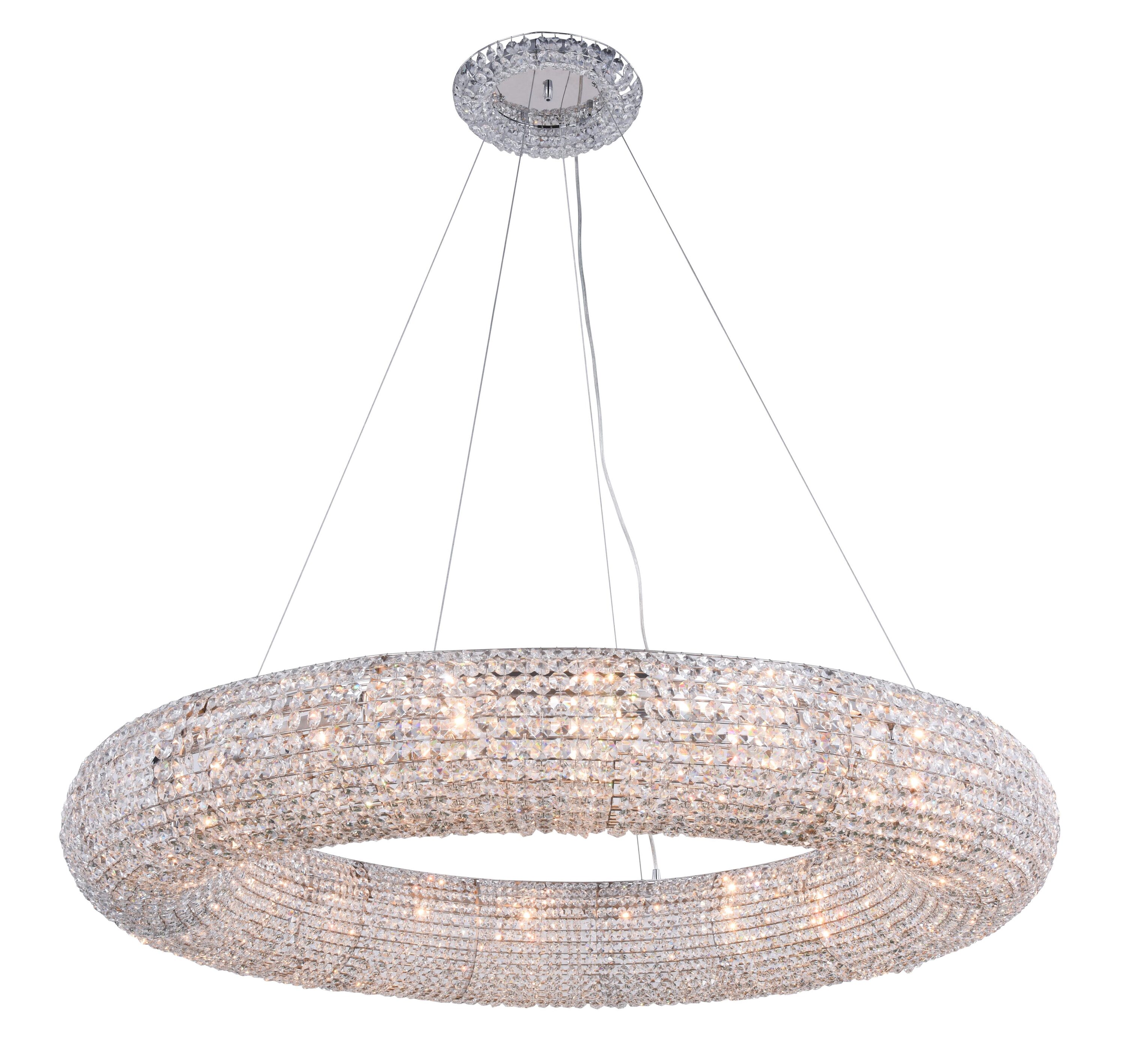 Elegant Decor HF6342G52CRC Home Furnishing 20 -Light Chrome Modern/contemporary Crystal For Use in Bedrooms, Dining Rooms, Foyers, Kitchens, Living Rooms Chandelier