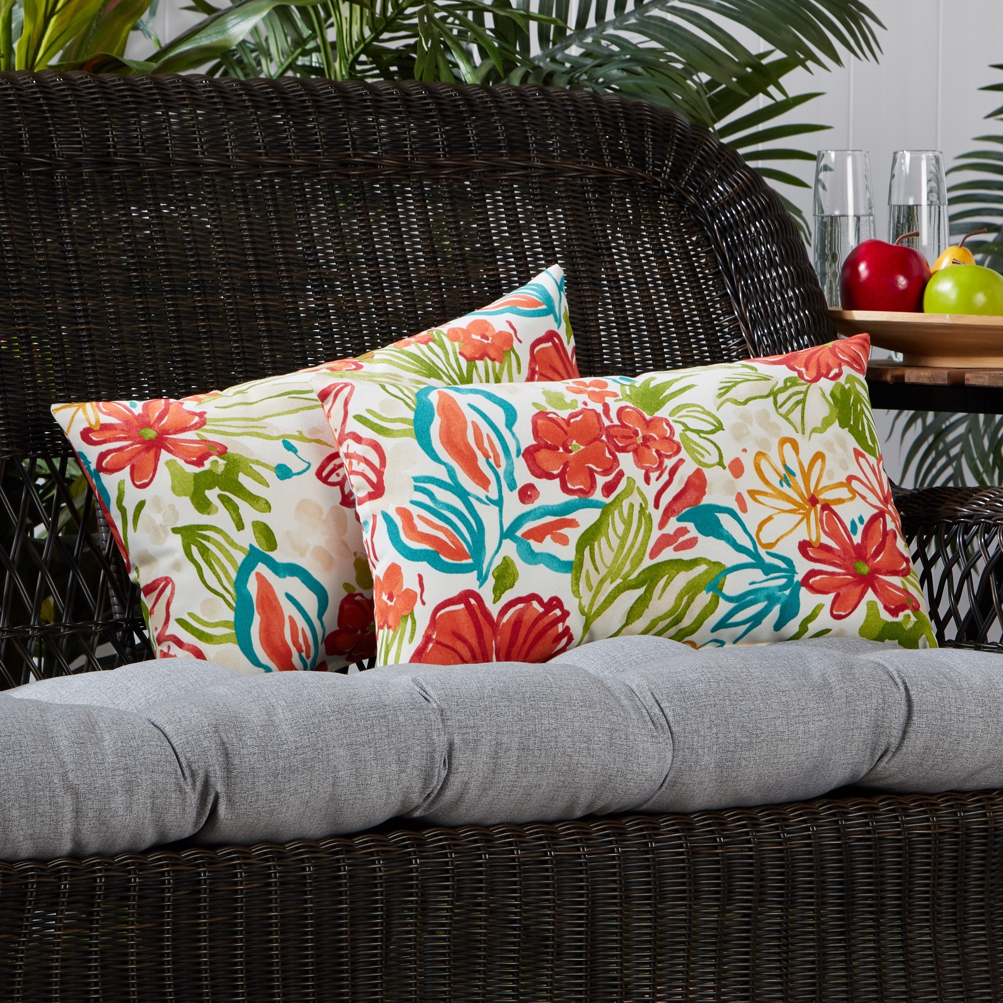 Herringbone Pattern Outdoor Lumbar Pillow - Bed Bath & Beyond - 28426900