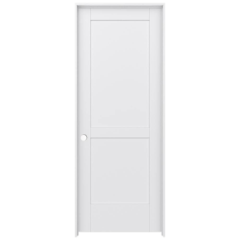 JELD-WEN 36-in x 96-in 1-panel Square Frosted Glass Solid Core Smooth ...