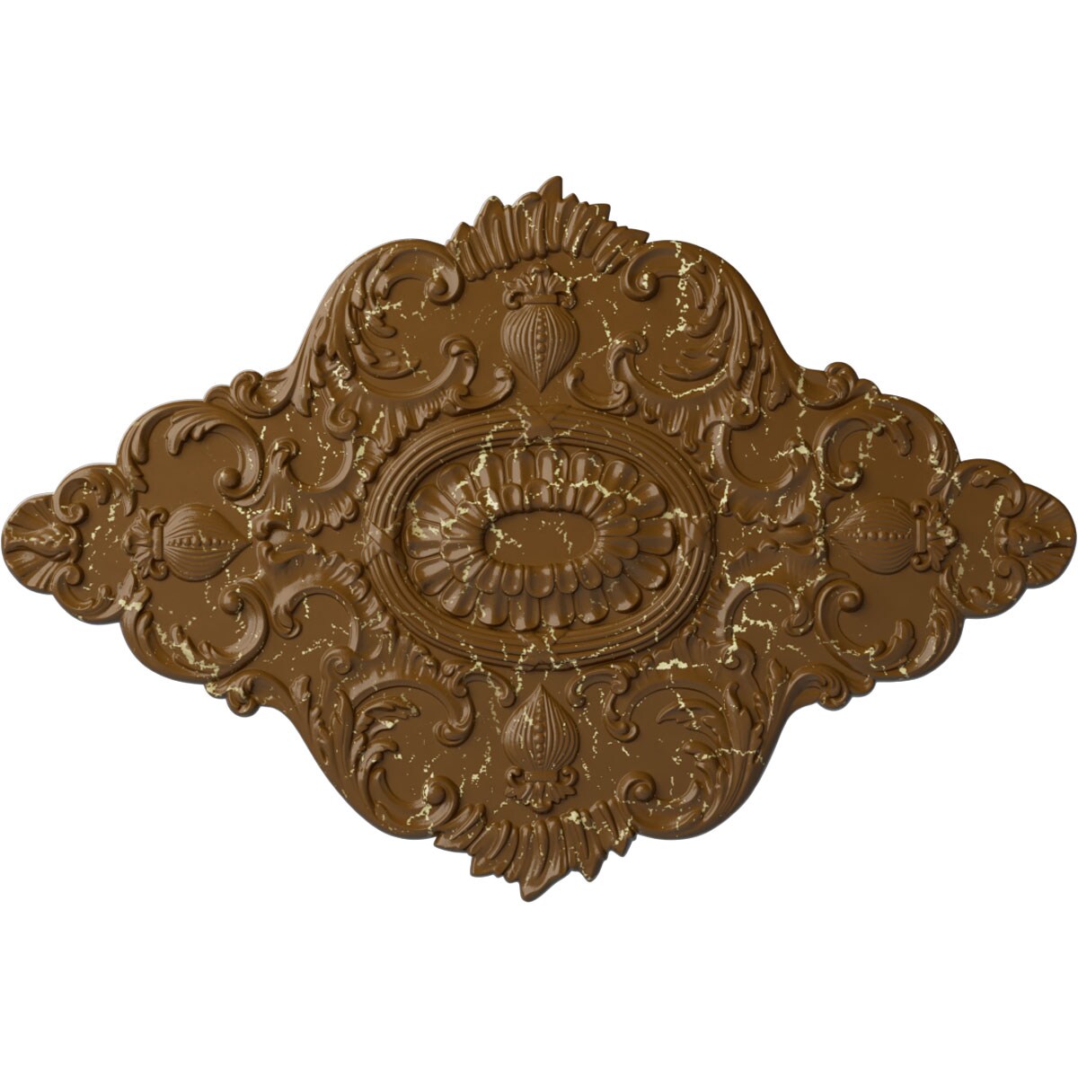 Ekena Millwork CM42X28ASSTC Ashford 28.875-in W x 42.75-in L Painted Smokey Topaz Crackle Polyurethane Whole Ceiling Medallion