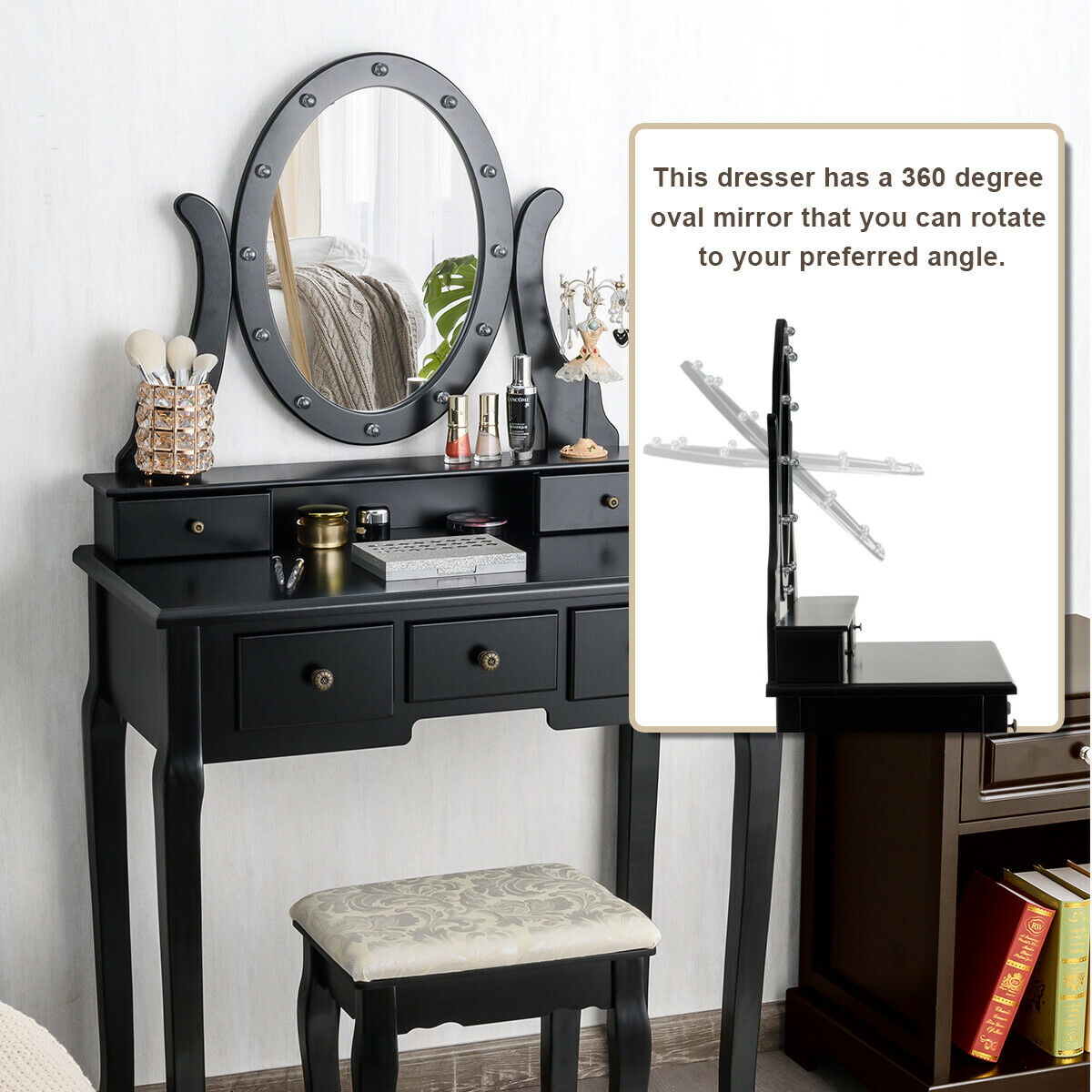 Costway CSHY001346 Bedroom-Vanities - View #5