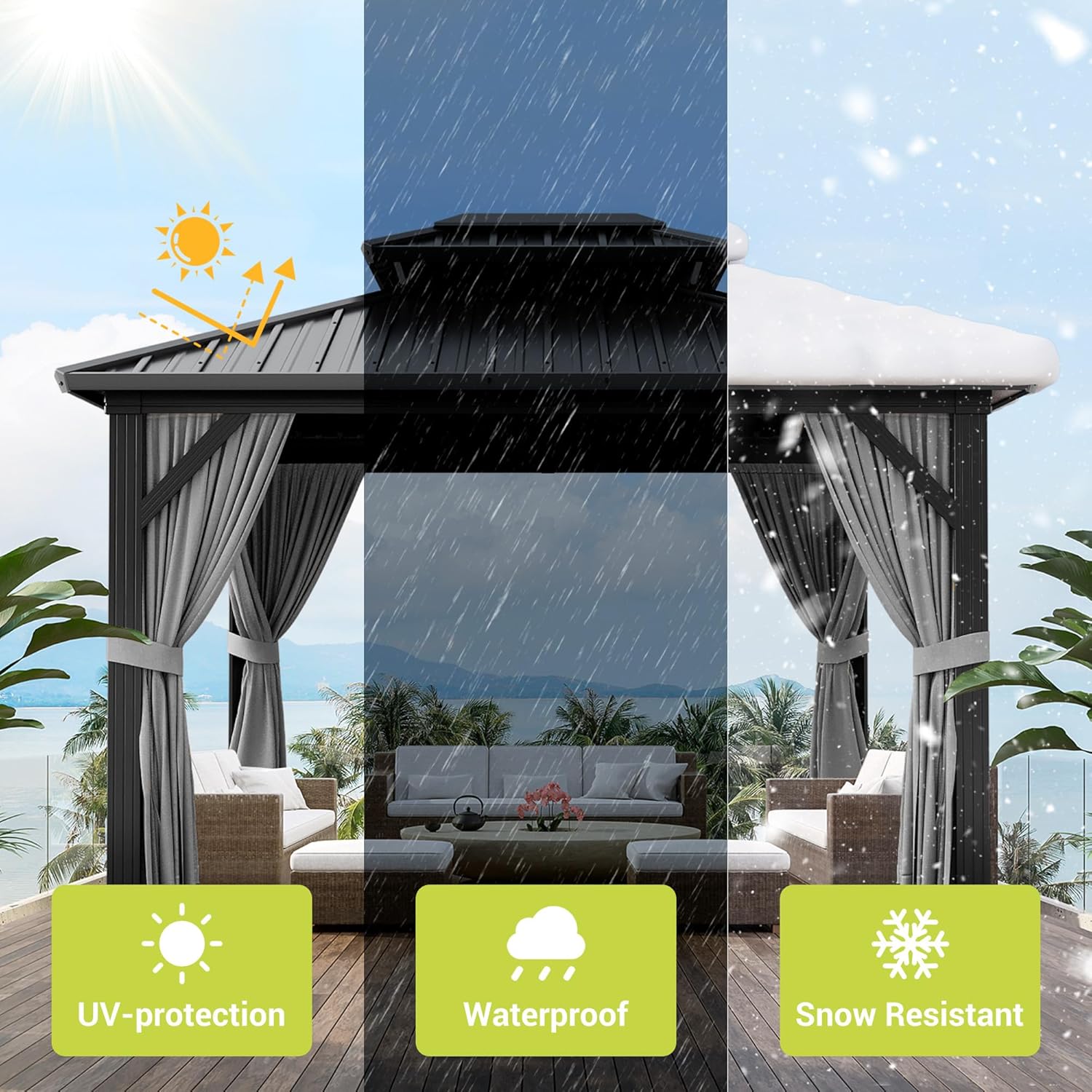 WhizMax LRB-VAM-1EPPG65V Wood-Resin-Gazebos - View #4