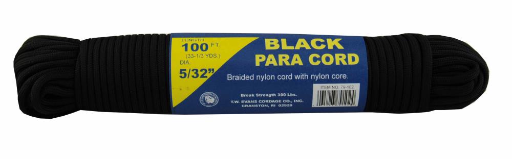 Paracord 550 / Nylon Parachute Cord 4mm - Black (16 Feet/4.8 Meters) —  Beadaholique