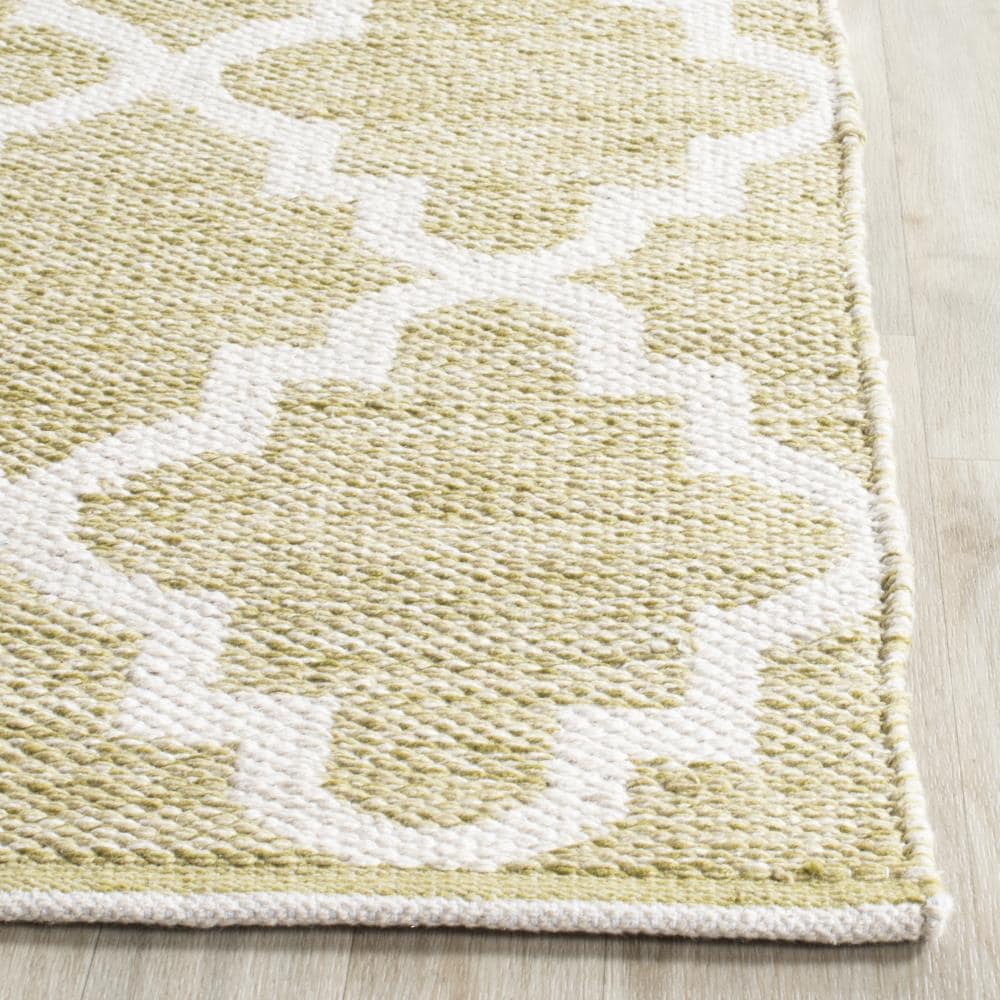 Casual Coastal Montauk 5'x8' Green/Ivory Cotton Area Rug