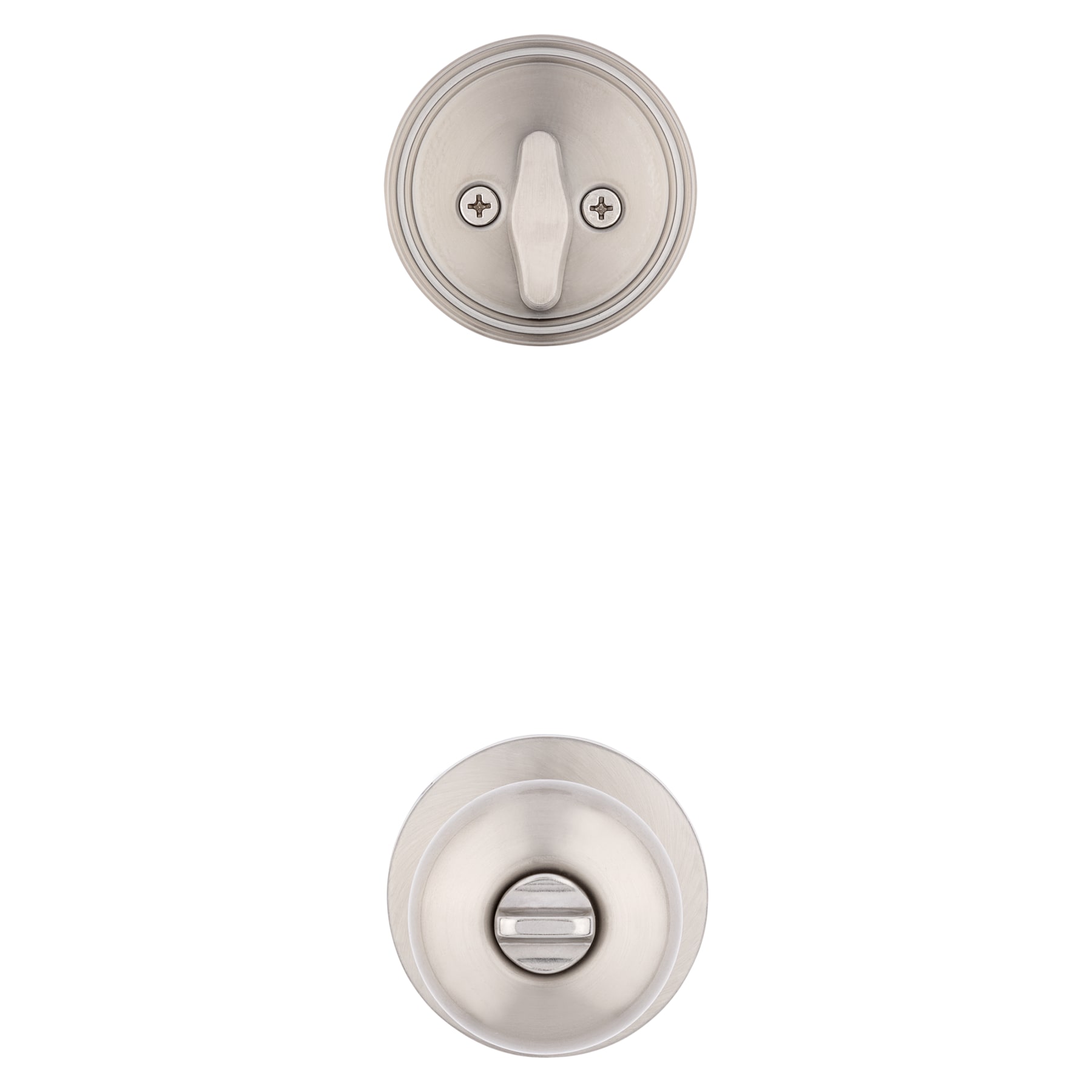 RELIABILT Baron Satin Nickel Interior/Exterior Dummy Door Knob in