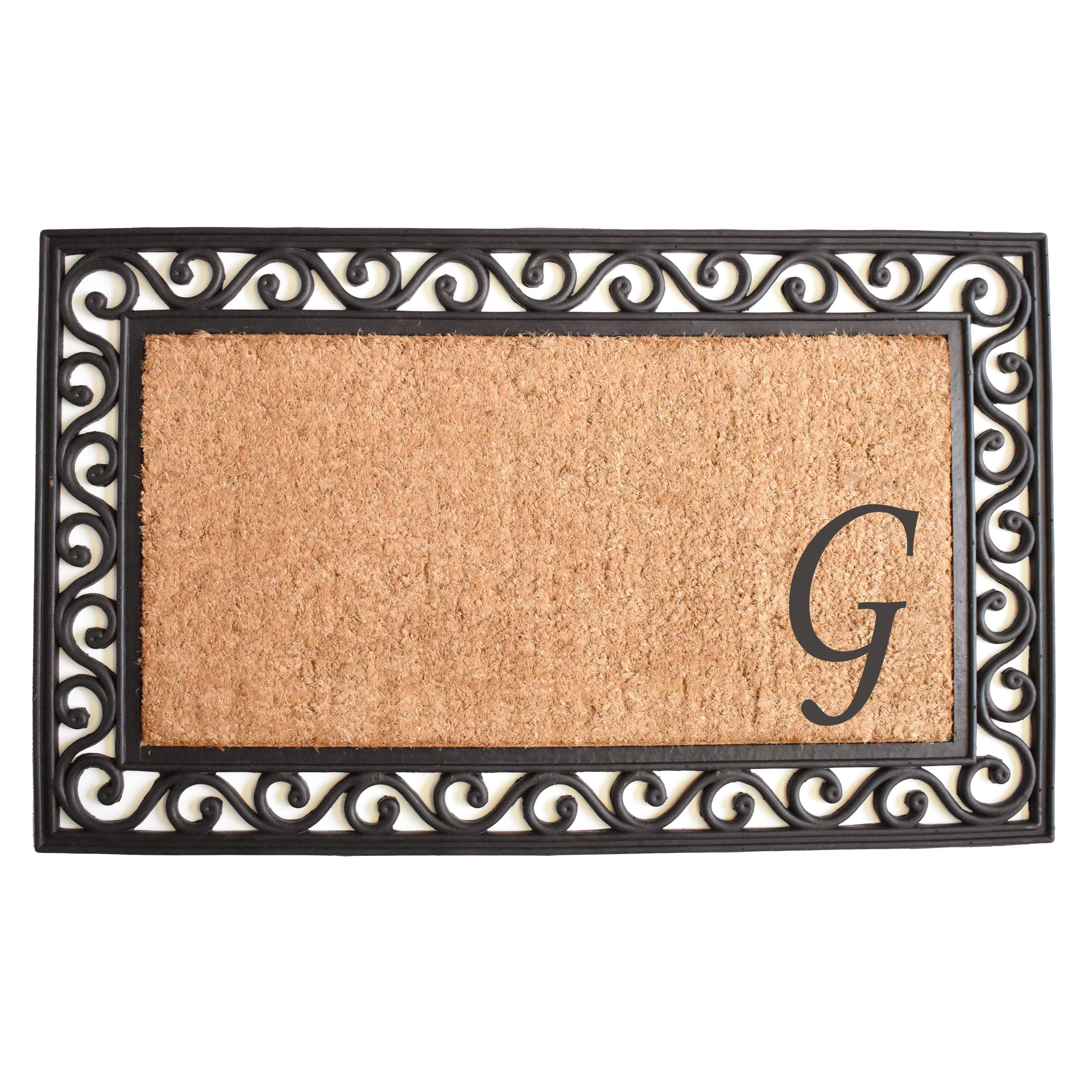Callowaymills 104021830G 2-ft x 3-ft Natural/Black Coir/Rubber Rectangular Indoor or outdoor Decorative Door mat