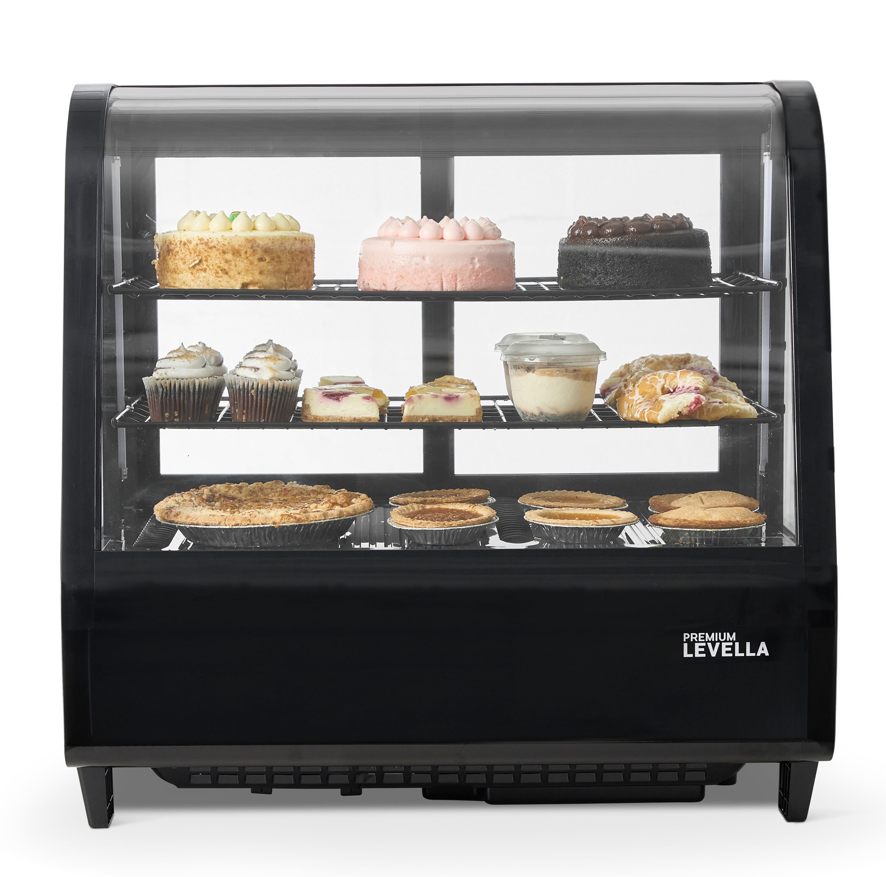 Premium Levella PCRN357DR 3.5-Cu. Feet Commercial Refrigerators 2 Glass -Door Merchandiser ( Black )