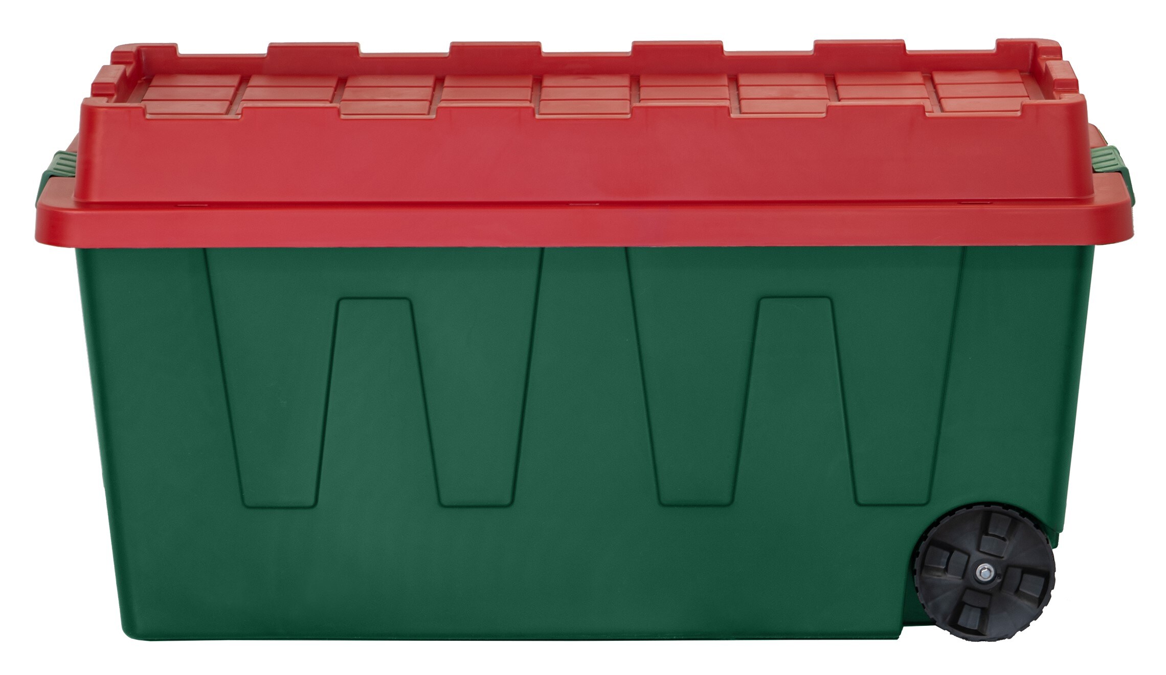 Storage Bin Tote Green sale With Lid Stackable Rolling Wheels 12x13x13in