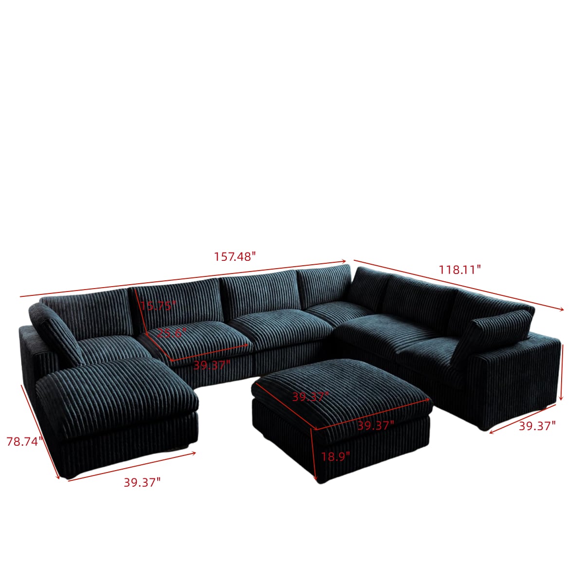 BuotiqHom DH-SF6+2-141BK Sofas-Loveseats - View #2