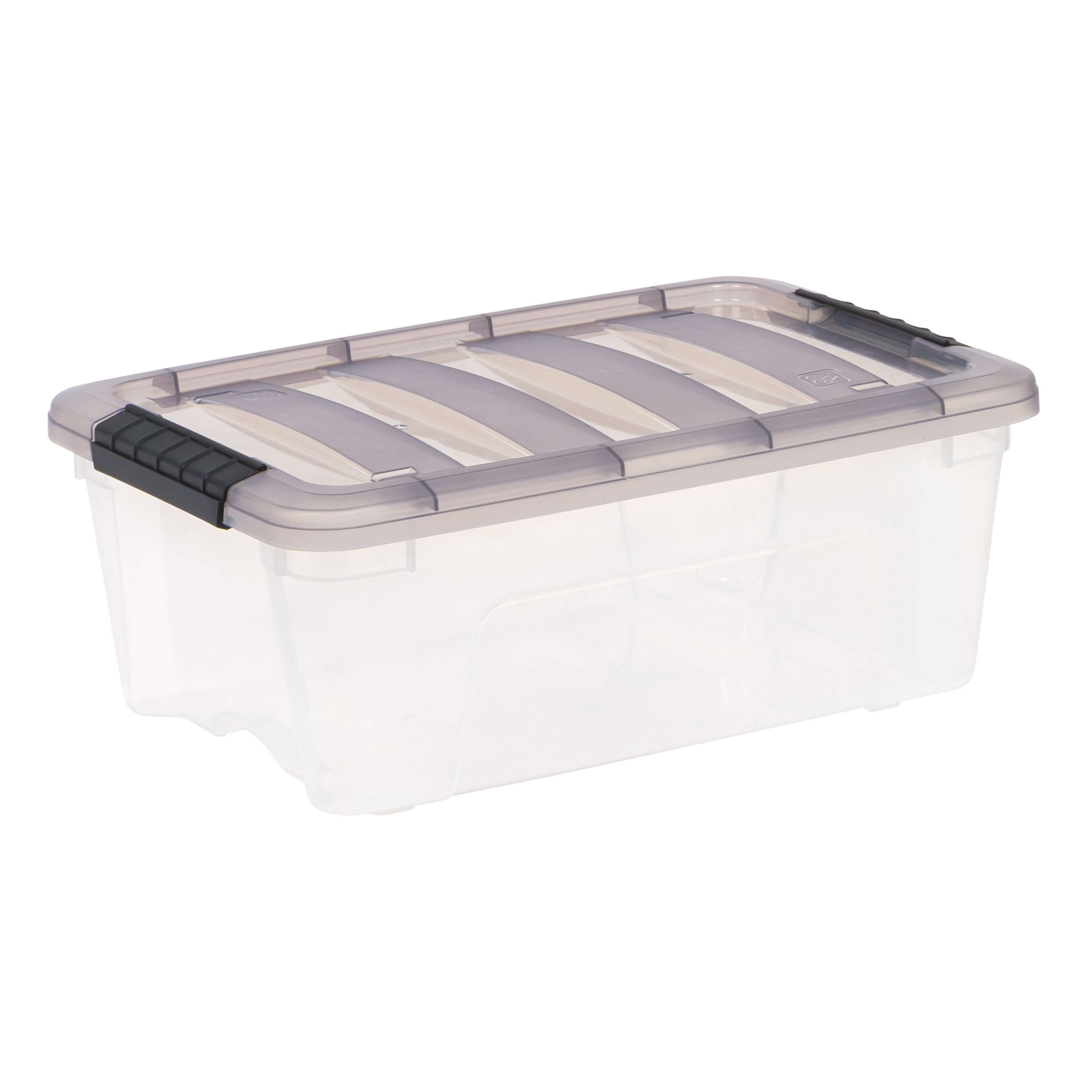 IRIS 500210 Small 3.2 -Gallons ( 12.95 -Quarts ) Gray Stackable Tote with Latching Lid