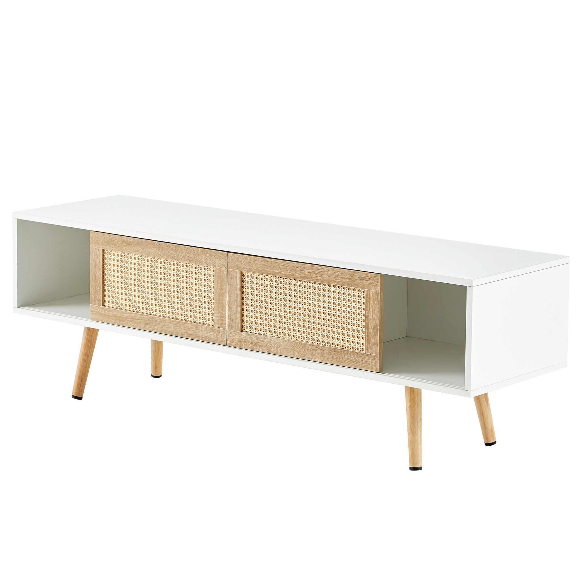 SINOFURN SYC030003WT Farmhouse/Rustic White TV cabinet ( Accommodates TVs up to 60-in )