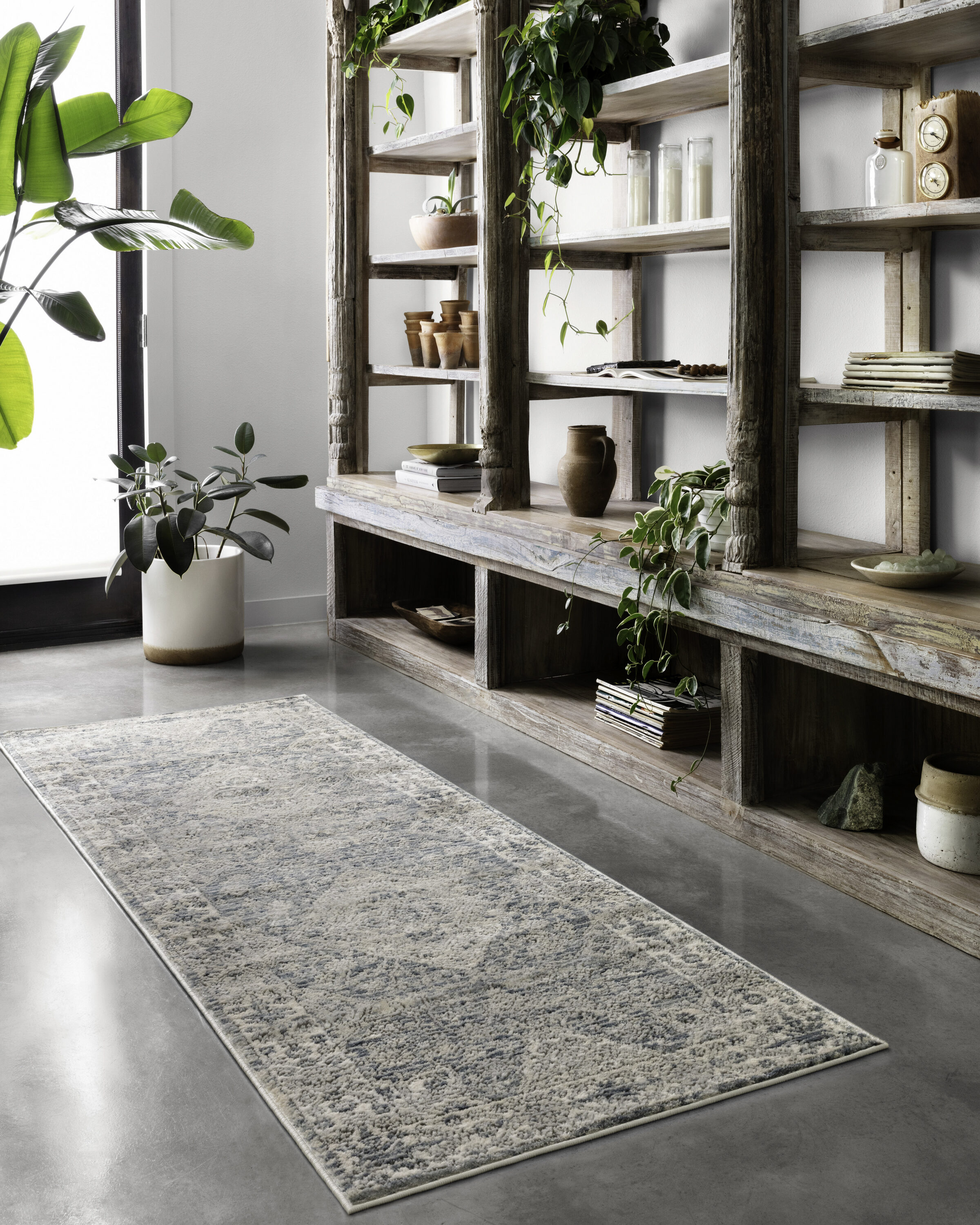 Elysian Blue 32" x 90" Handmade Synthetic Area Rug