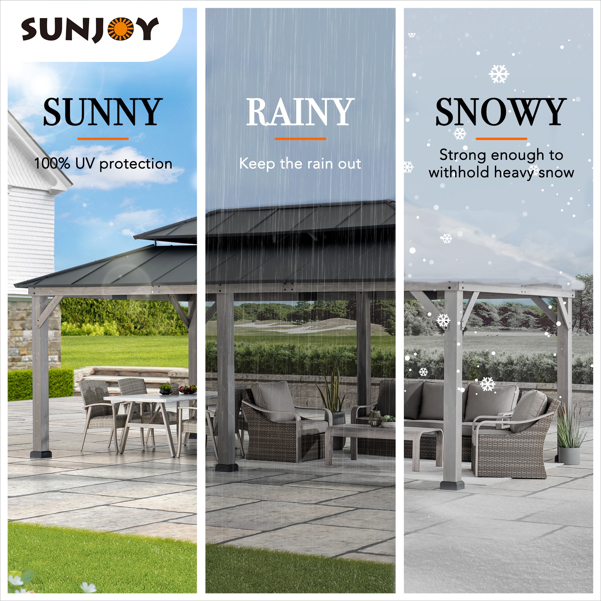 Sunjoy A102032641 Wood-Resin-Gazebos - View #2