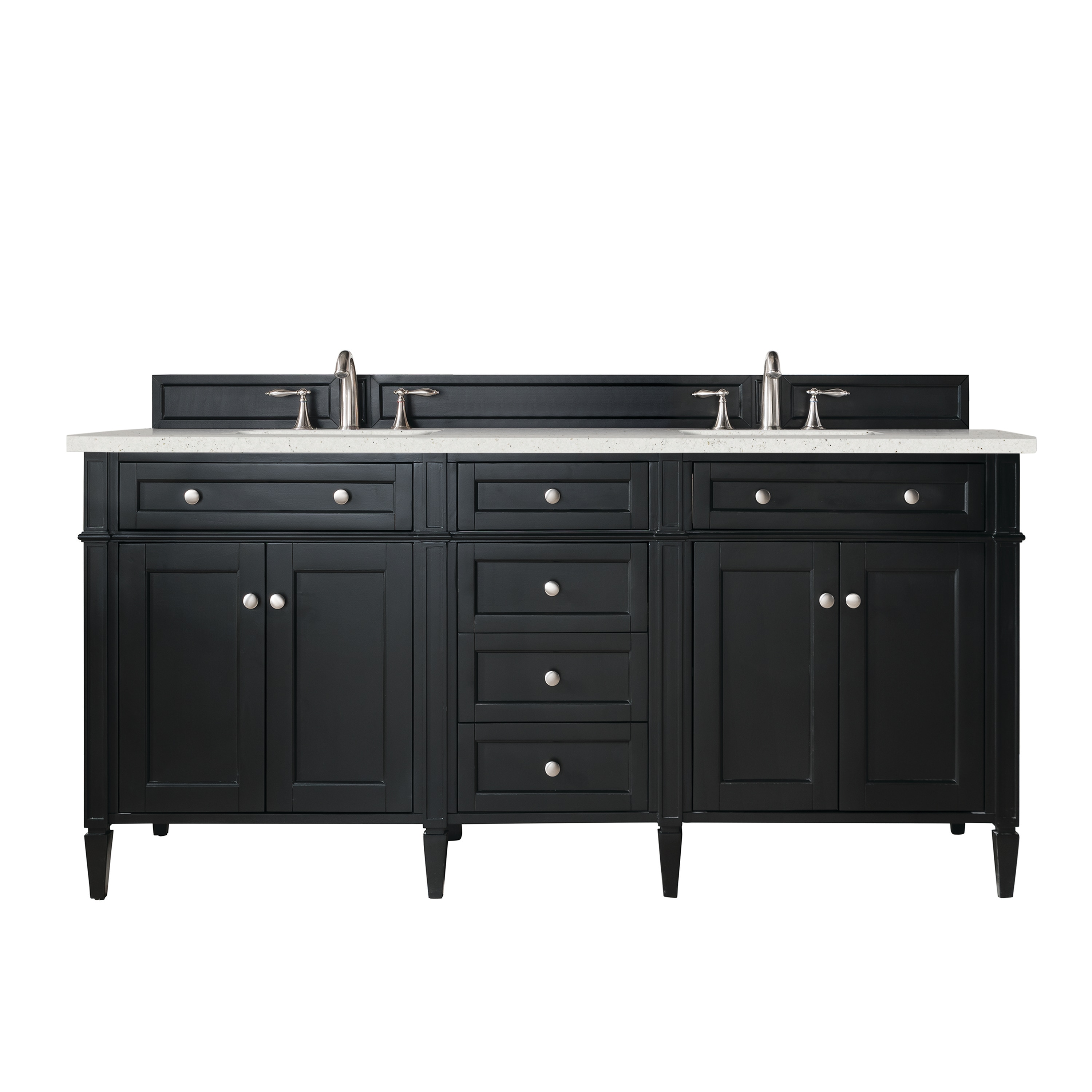 James Martin Vanities 650-V72-BKO-3LDL Brittany 72-in Black Onyx Undermount Double Sink Bathroom Vanity with Lime Delight Quartz Top