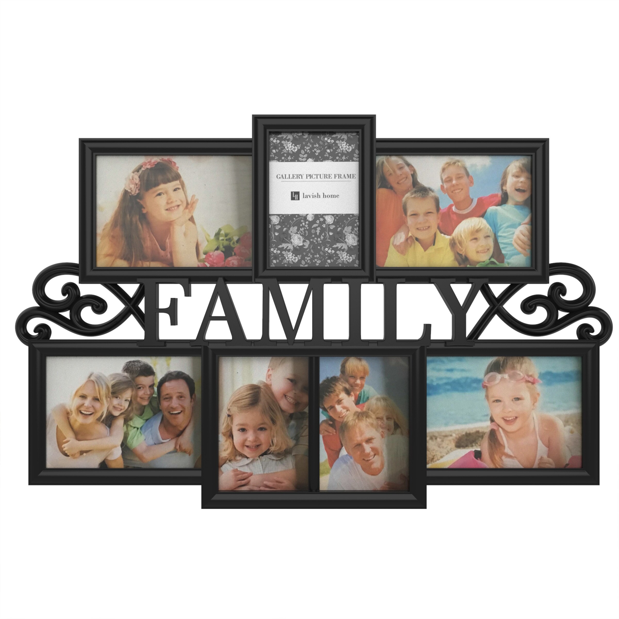 Malden 8-Opening Wood Puzzle Collage Picture Frame, White, 4 x 6