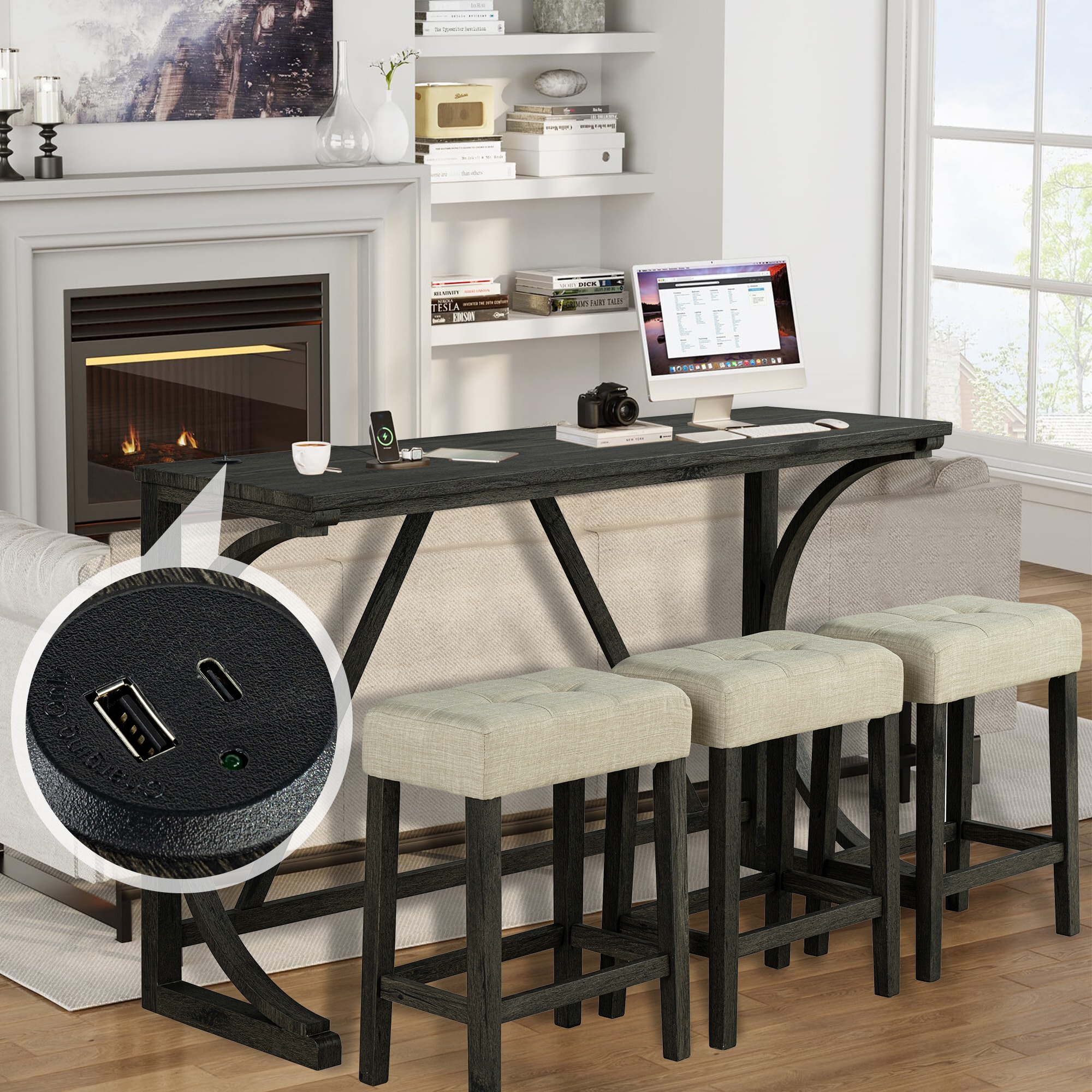 IHOMEadore MDSL3403BR-PT-4PK Dining-Sets - View #5