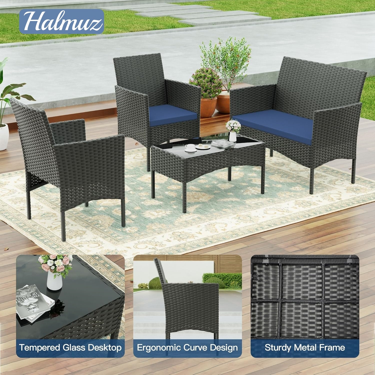 ALAULM LS-630-SJT-NAVY Patio-Conversation-Sets - View #5