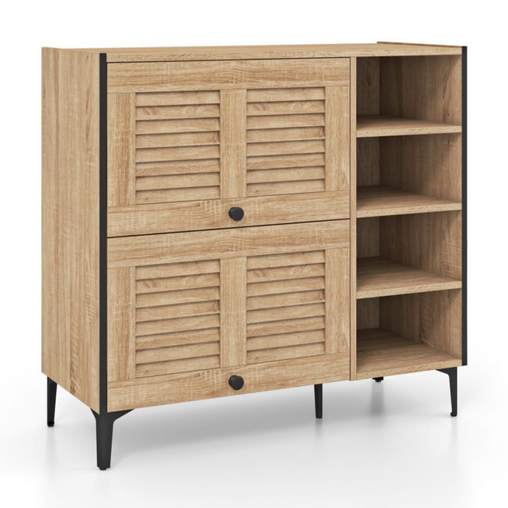Fenbeli Shoe Storage Cabinet with Adjustable Shelves Entryway Organizer and Raised Support Legs