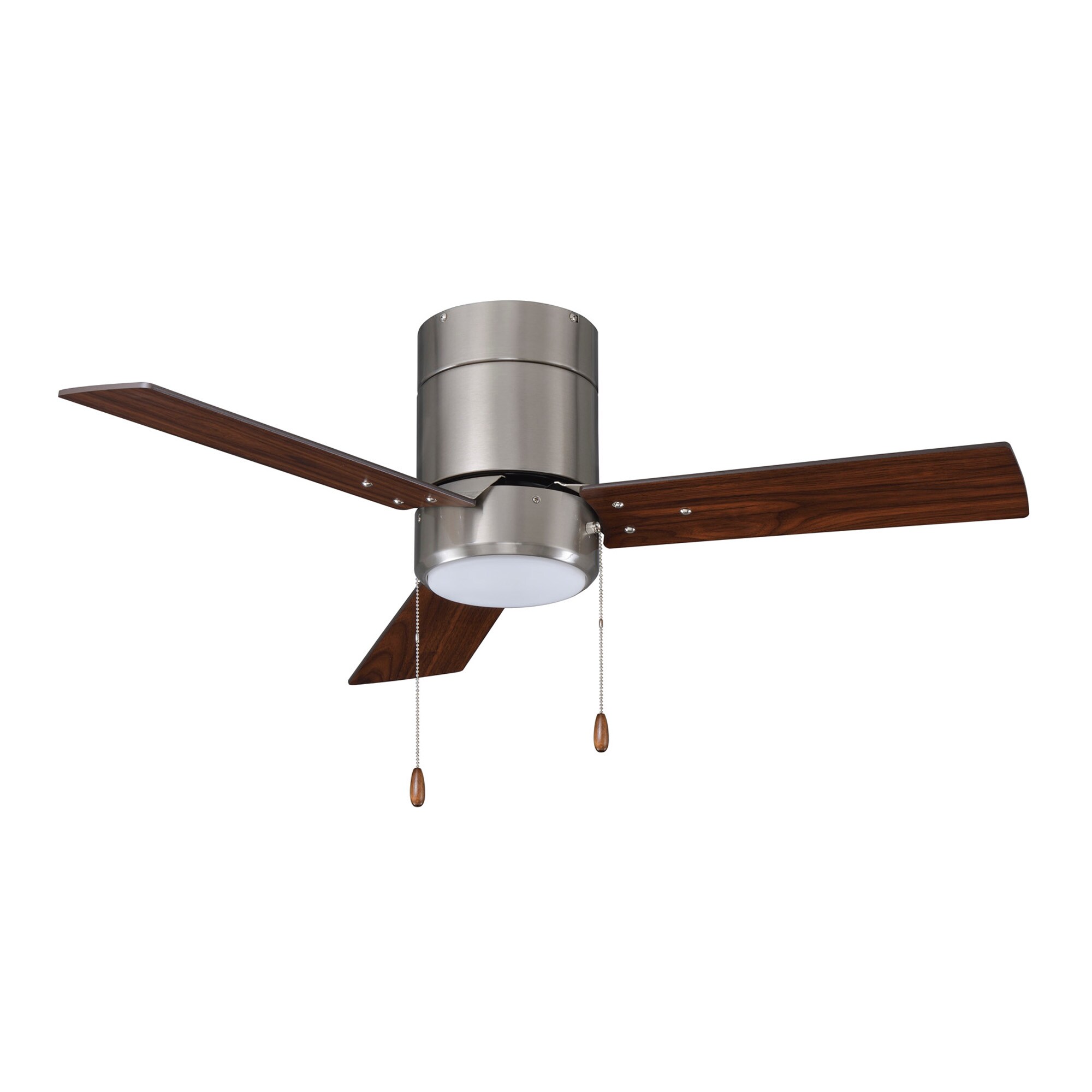 Royal Pacific 1021BN-WT-ES Sabio 42 Integrated LED Flush Mount Brushed Nickel with Walnut Blades Ceiling Fan With Light ( 3 -Blade )