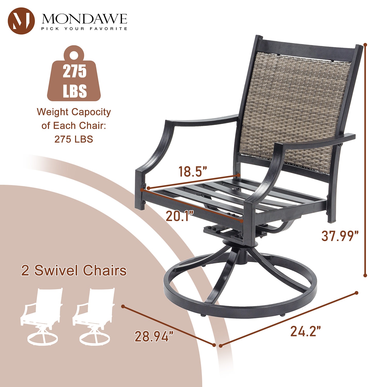 Mondawe 21OD011025BE-B Patio-Dining-Sets - View #6