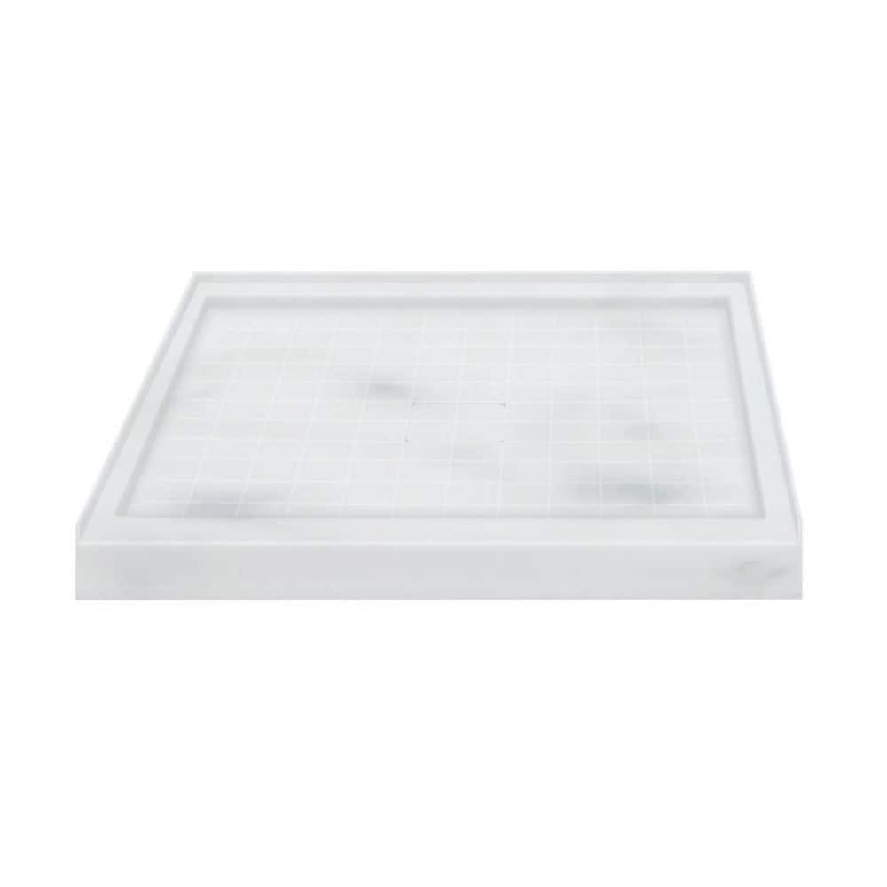 Transolid F3636-11 36-in W x 36-in L with Center Drain Single Threshold Square Shower Base (Storm)
