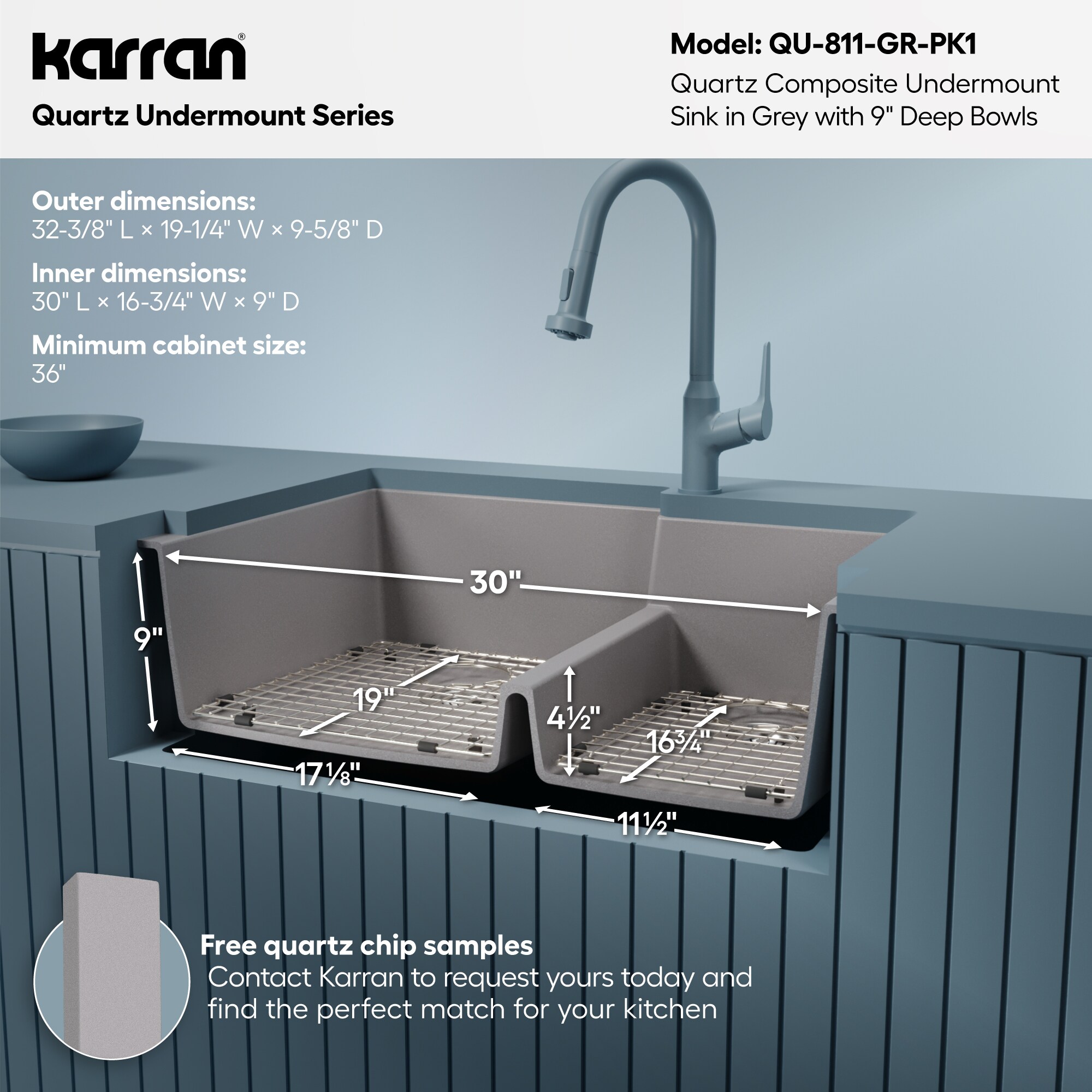 Karran QU-811-GR-PK1 Kitchen-Sinks - View #7