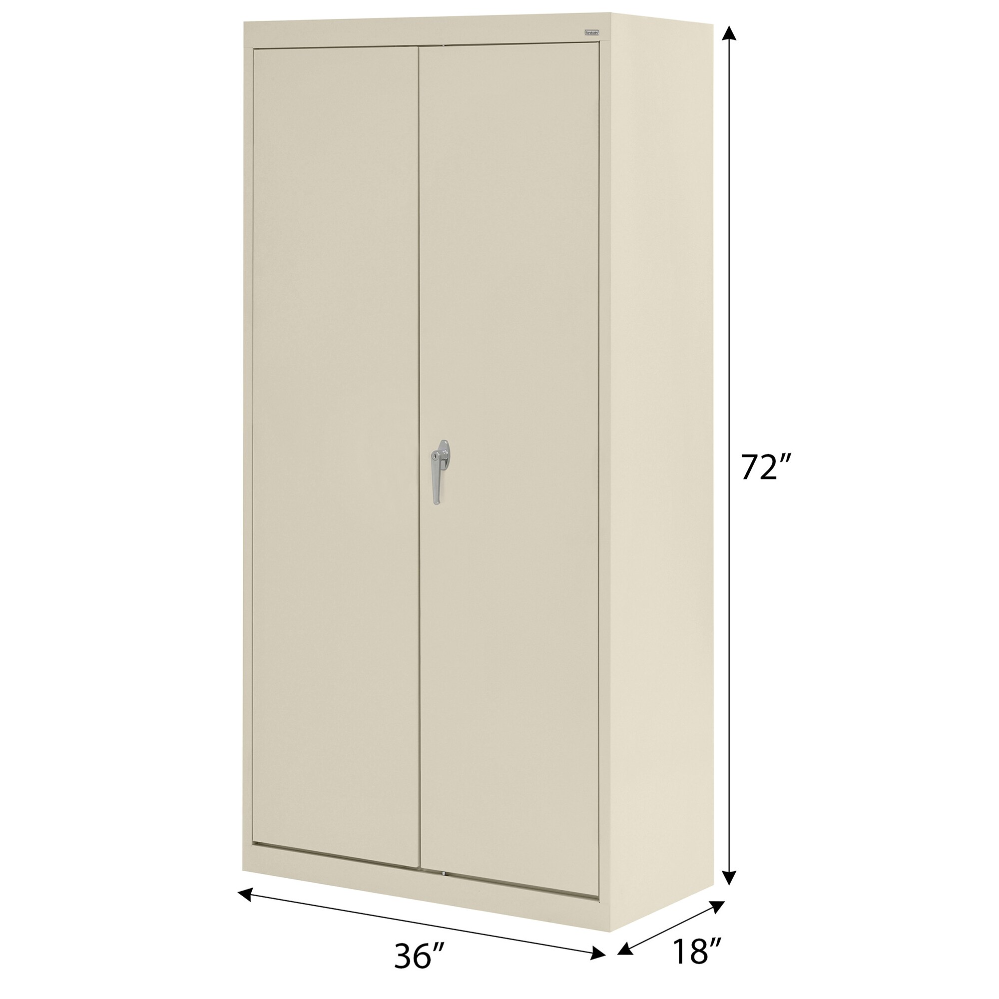 Putty Black 72" Office Lockable Cabinet with Adjustable Shelving