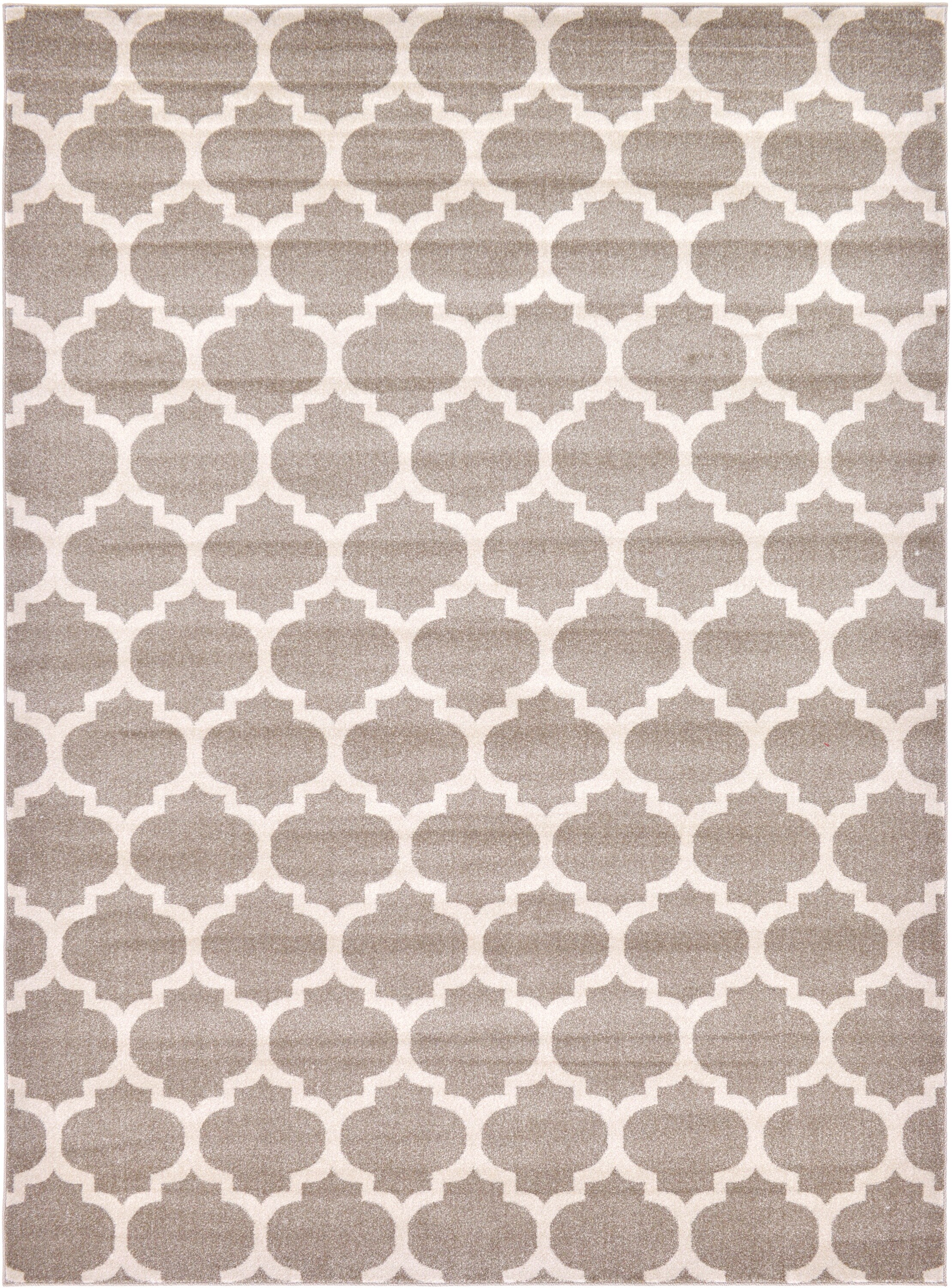 Unique Loom 3120471 Philadelphia Trellis 8 x 11 (ft) Loomed Polypropylene Light Brown/Beige Rectangular Indoor Geometric Industrial Area rug