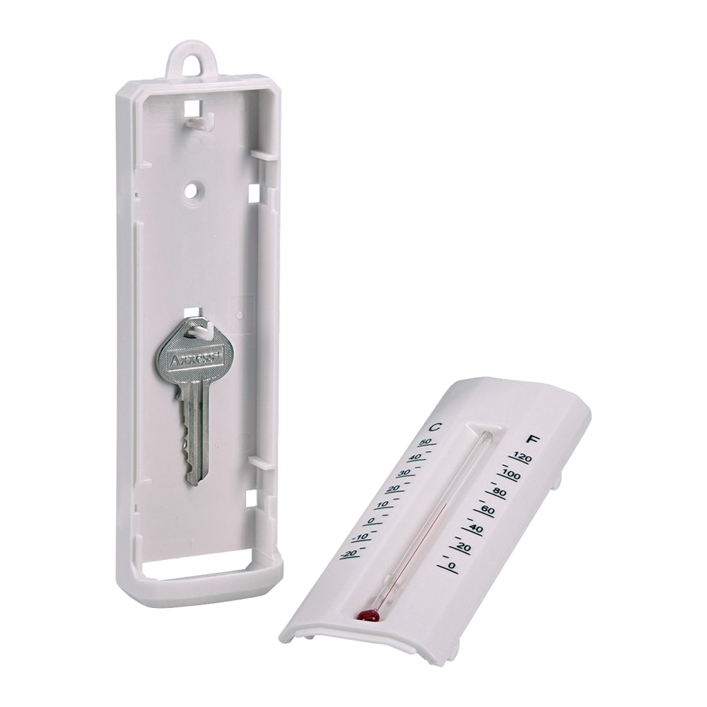 Hastings Home Hide a Key for House, Car, and Safe Keys - Wall Mount  Thermometer with Key Storage, White Plastic, Indoor/Outdoor Use, Holds 2  Keys