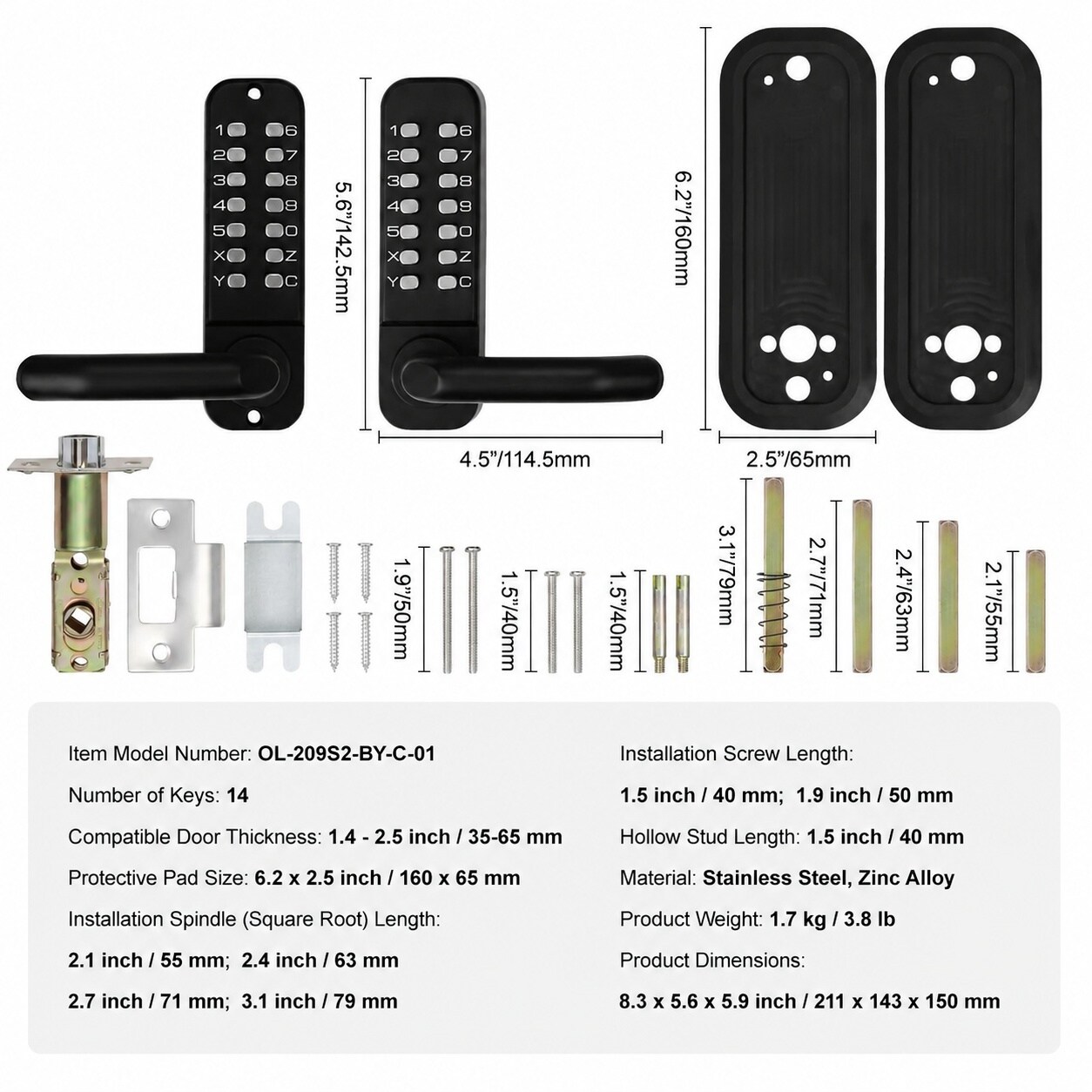 AOIZGMY LAZ0728Z070 Electronic-Door-Locks - View #7