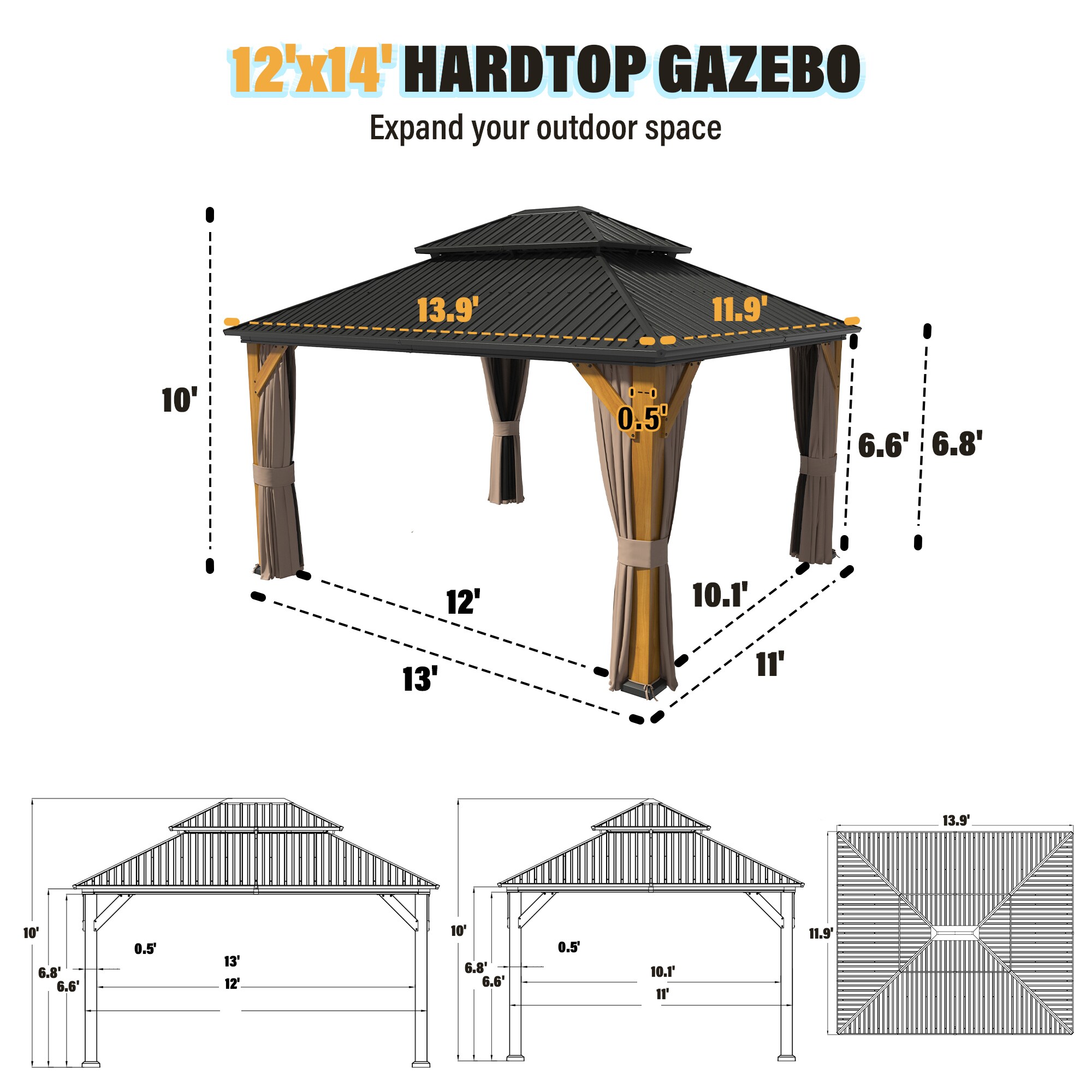 Clihome CL-DOLS018 Wood-Resin-Gazebos - View #8