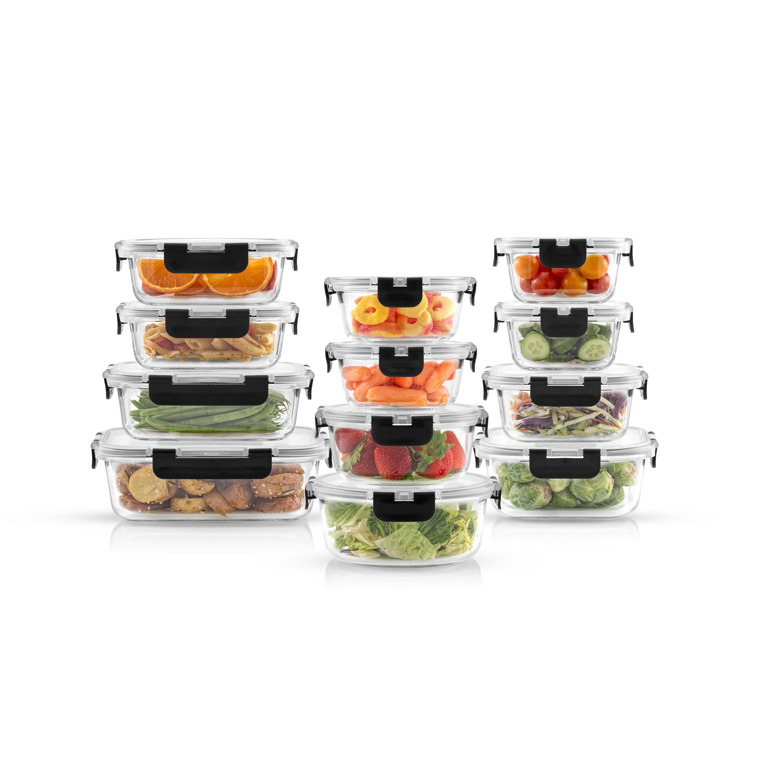 JoyJolt Glass Food Storage Containers with Lids. 5 Pack Glass Meal Prep  Containers Reusable 35oz Single Compartment Airtight Container Set. Lunch